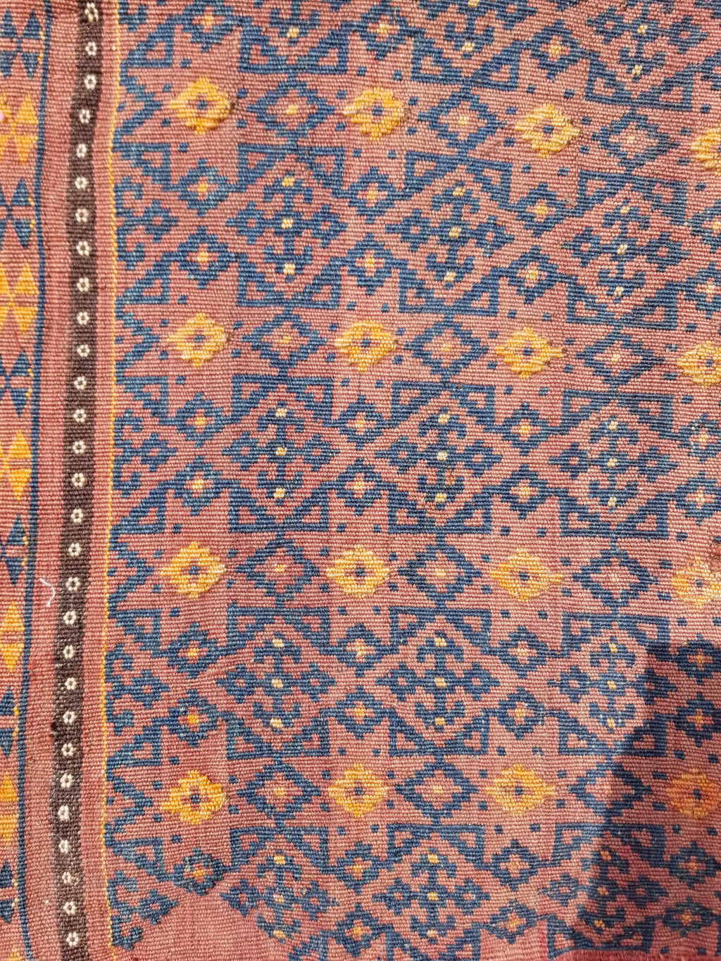 Antique Traditional Handmade Afghan Wool Multicolor Kilim 91x48cm