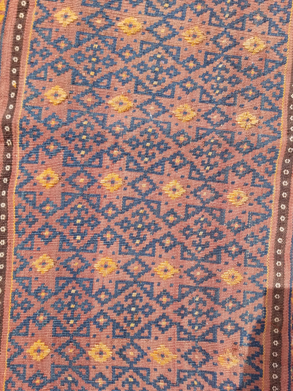 Antique Traditional Handmade Afghan Wool Multicolor Kilim 91x48cm