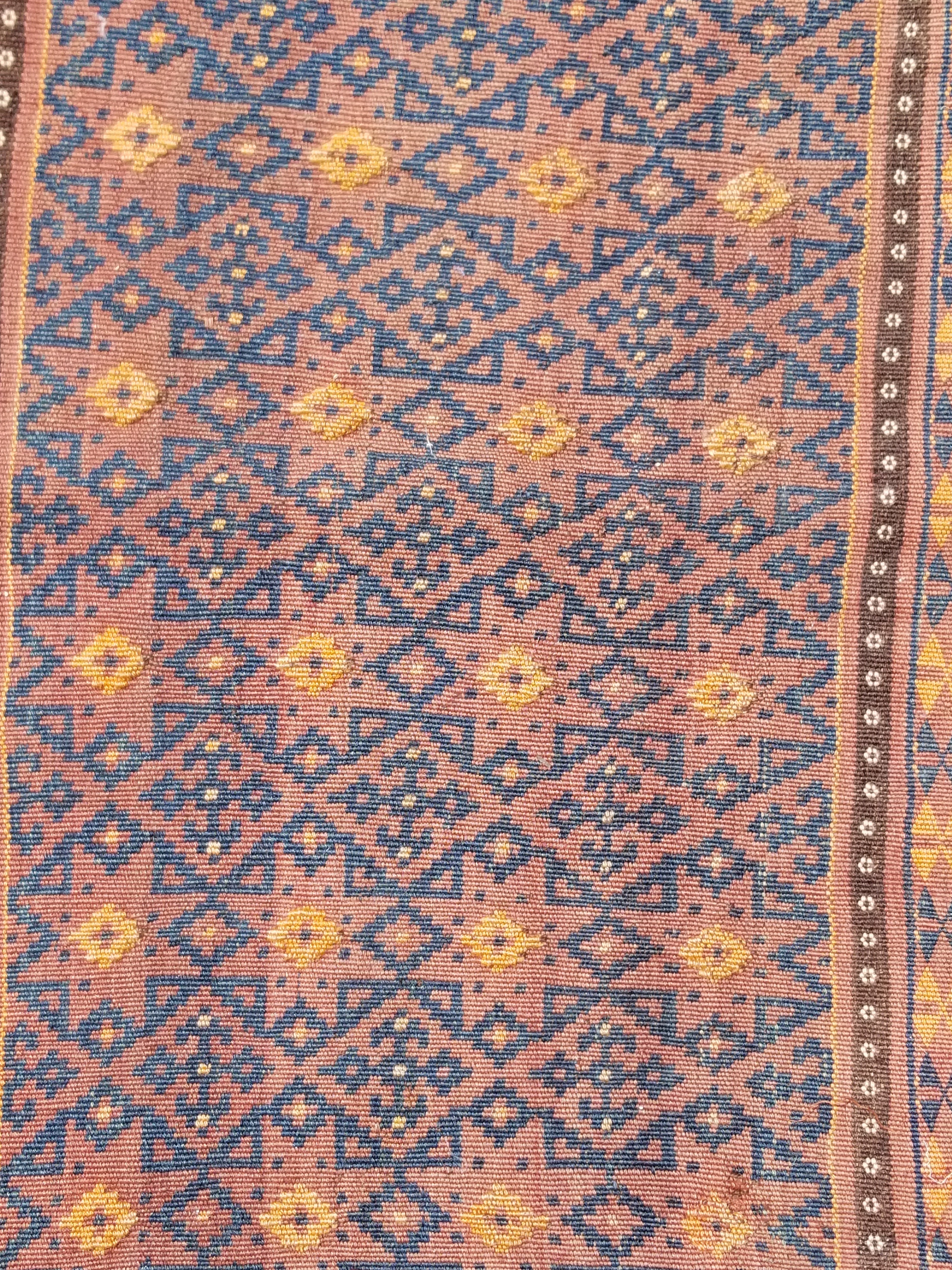 Antique Traditional Handmade Afghan Wool Multicolor Kilim 91x48cm