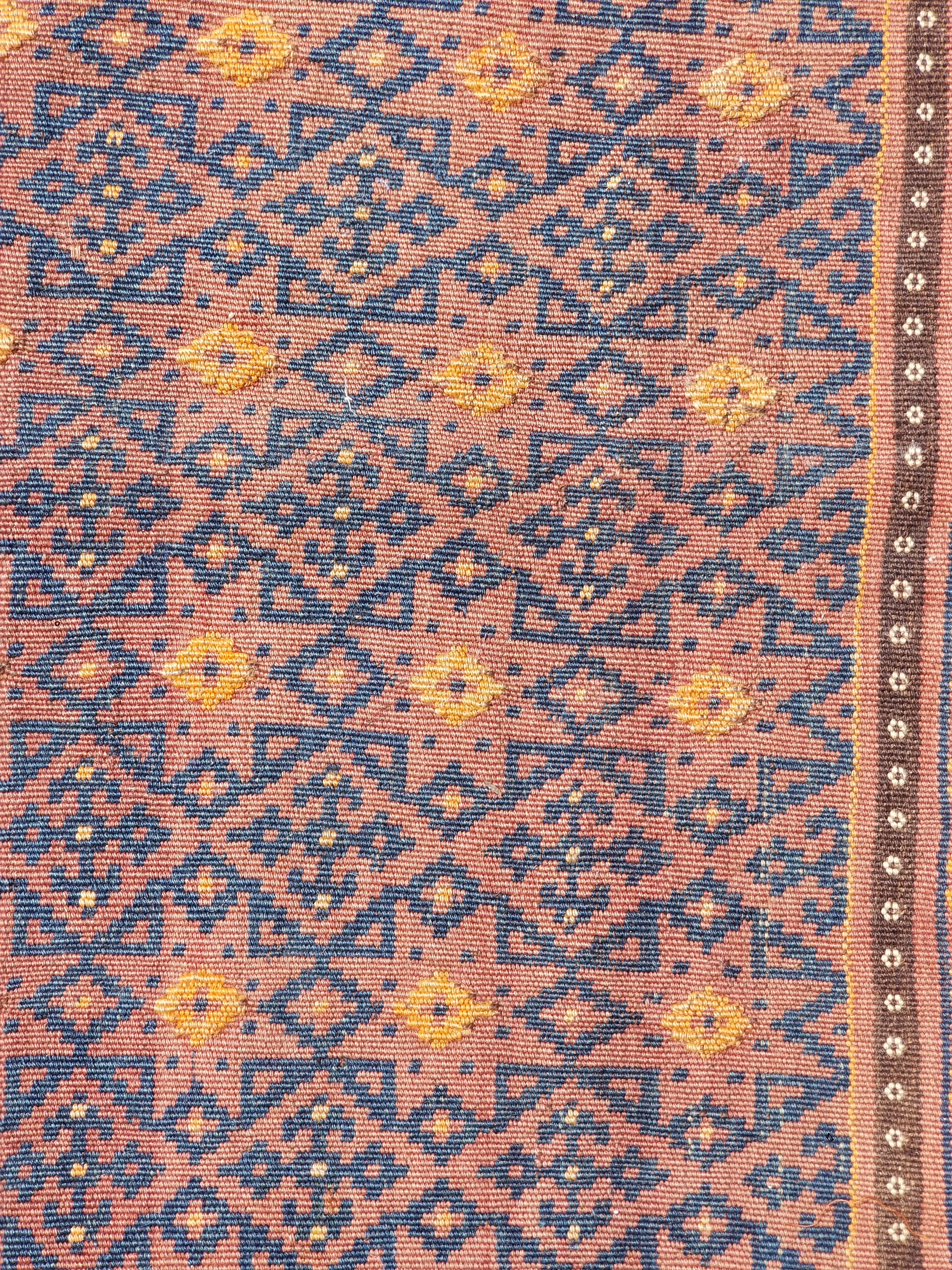 Antique Traditional Handmade Afghan Wool Multicolor Kilim 91x48cm