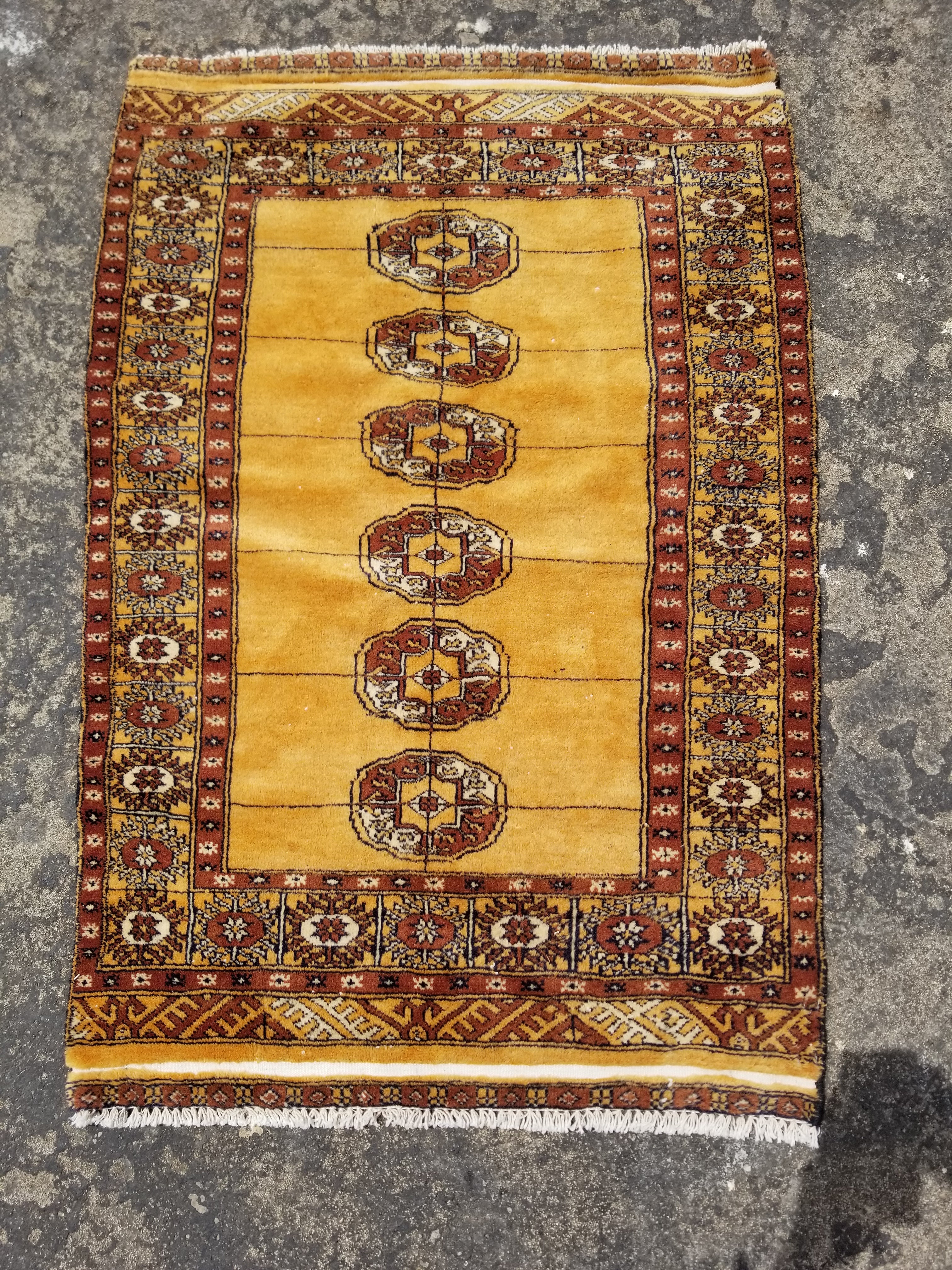 Vintage Traditional Handmade Pakistani Bokhara Style Wool Multicolor Rug 109x73