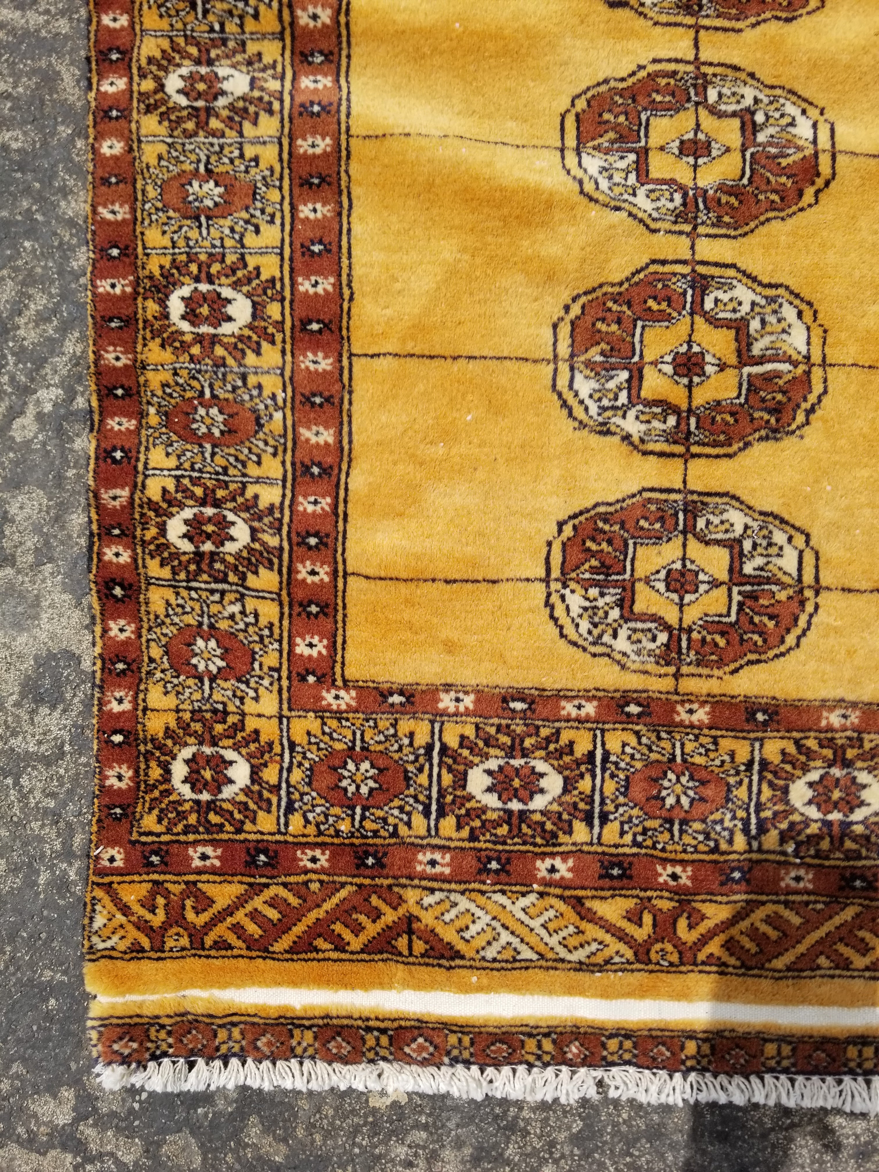 Vintage Traditional Handmade Pakistani Bokhara Style Wool Multicolor Rug 109x73