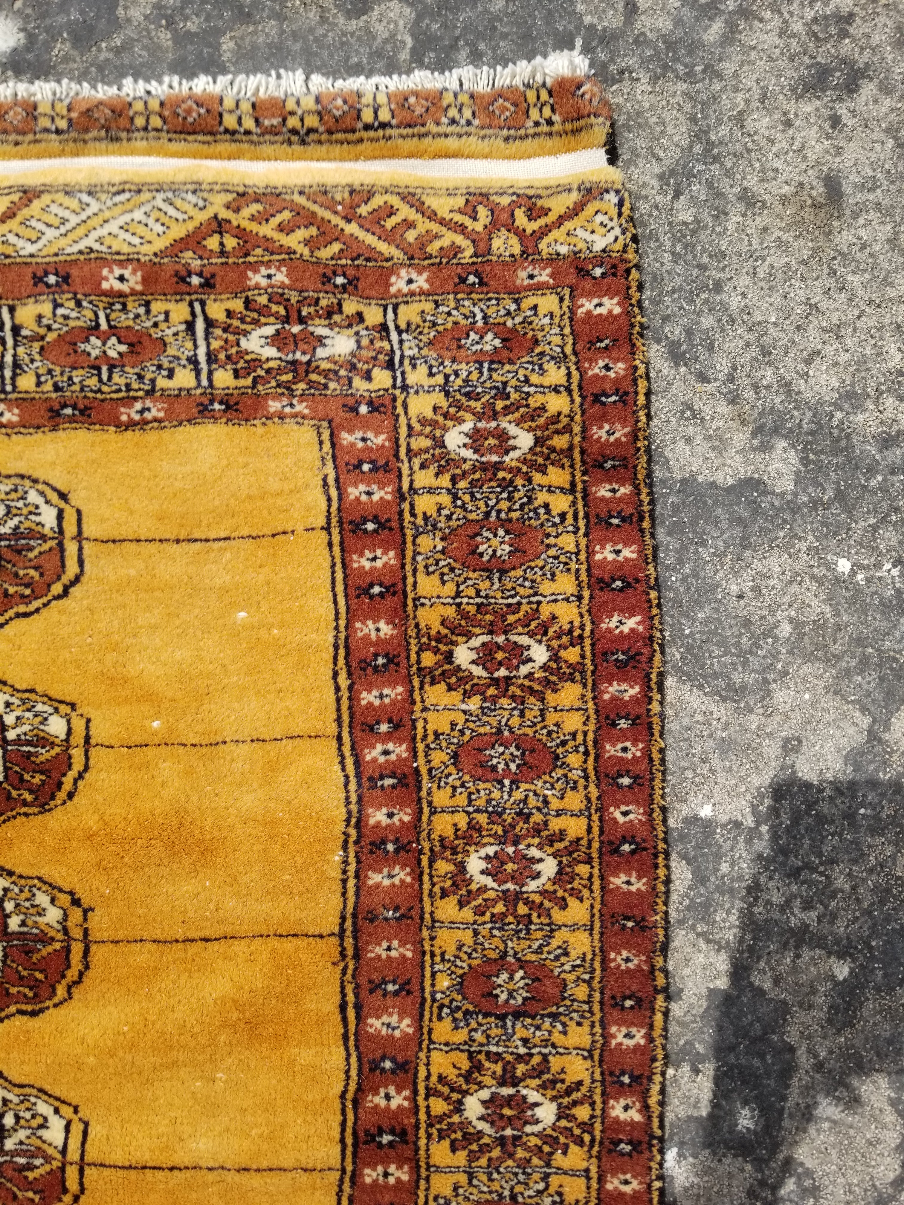 Vintage Traditional Handmade Pakistani Bokhara Style Wool Multicolor Rug 109x73