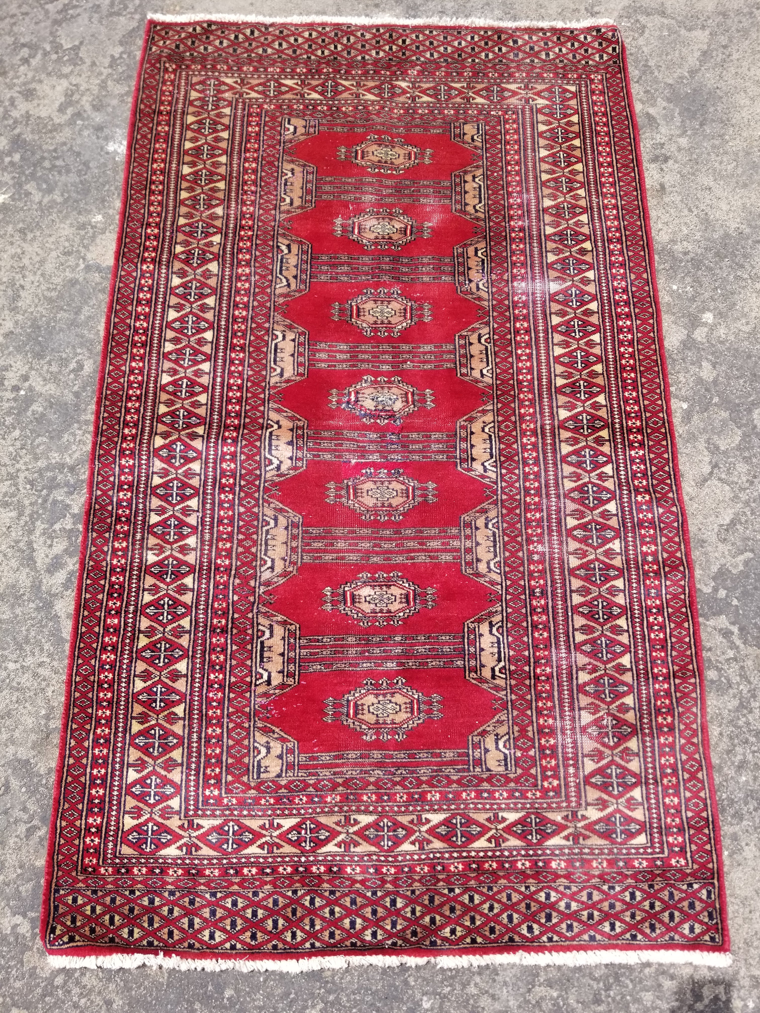 Vintage Traditional Handmade Bokhara Style Wool Multicolor Rug 160x91cm