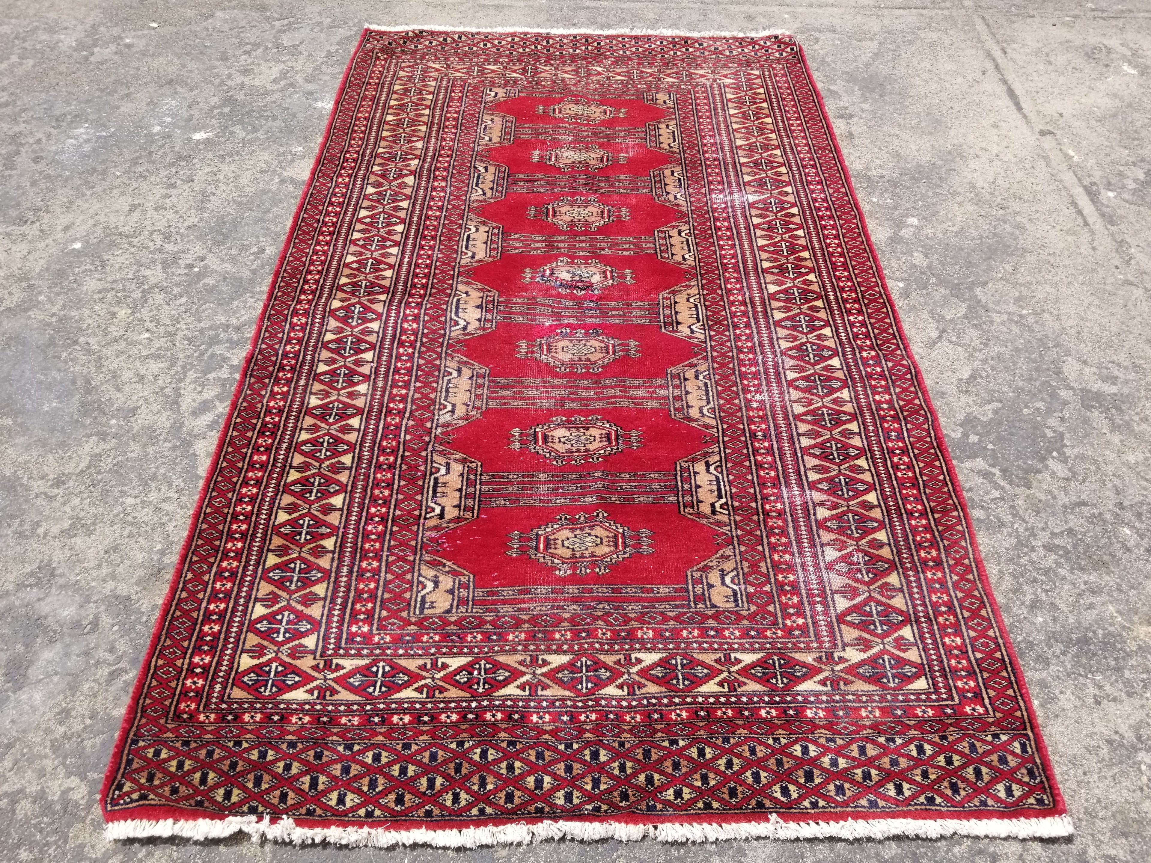 Vintage Traditional Handmade Bokhara Style Wool Multicolor Rug 160x91cm