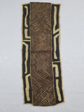 Vintage African Handwoven Kuba Cloth Raffia Textile Panel 109x41cm