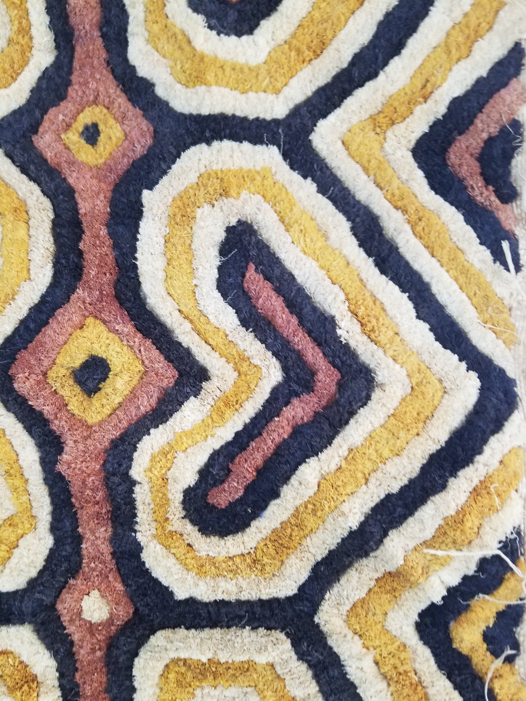 Vintage African Handwoven Kuba Cloth Raffia Textile Panel 153x34cm