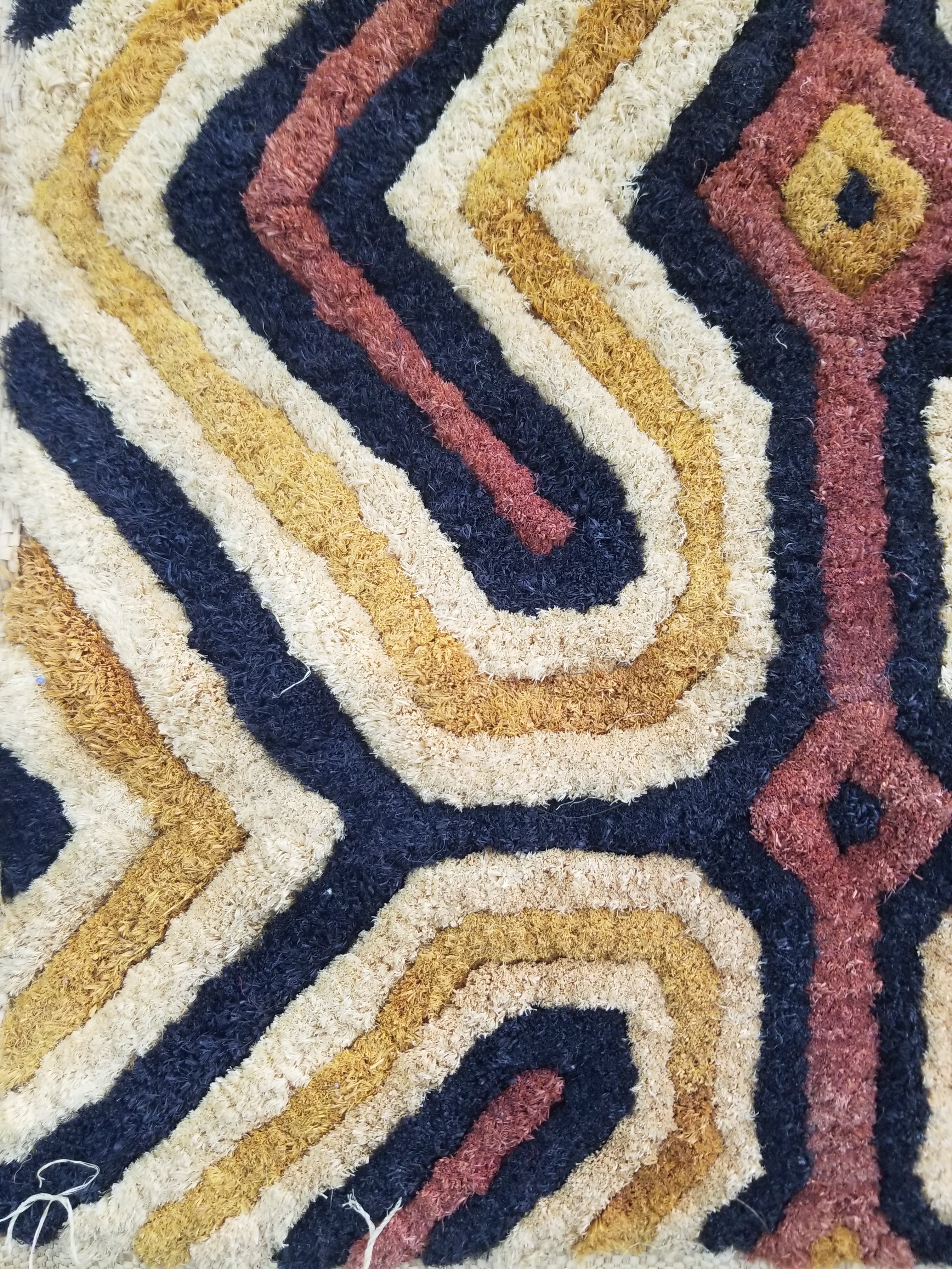 Vintage African Handwoven Kuba Cloth Raffia Textile Panel 153x34cm