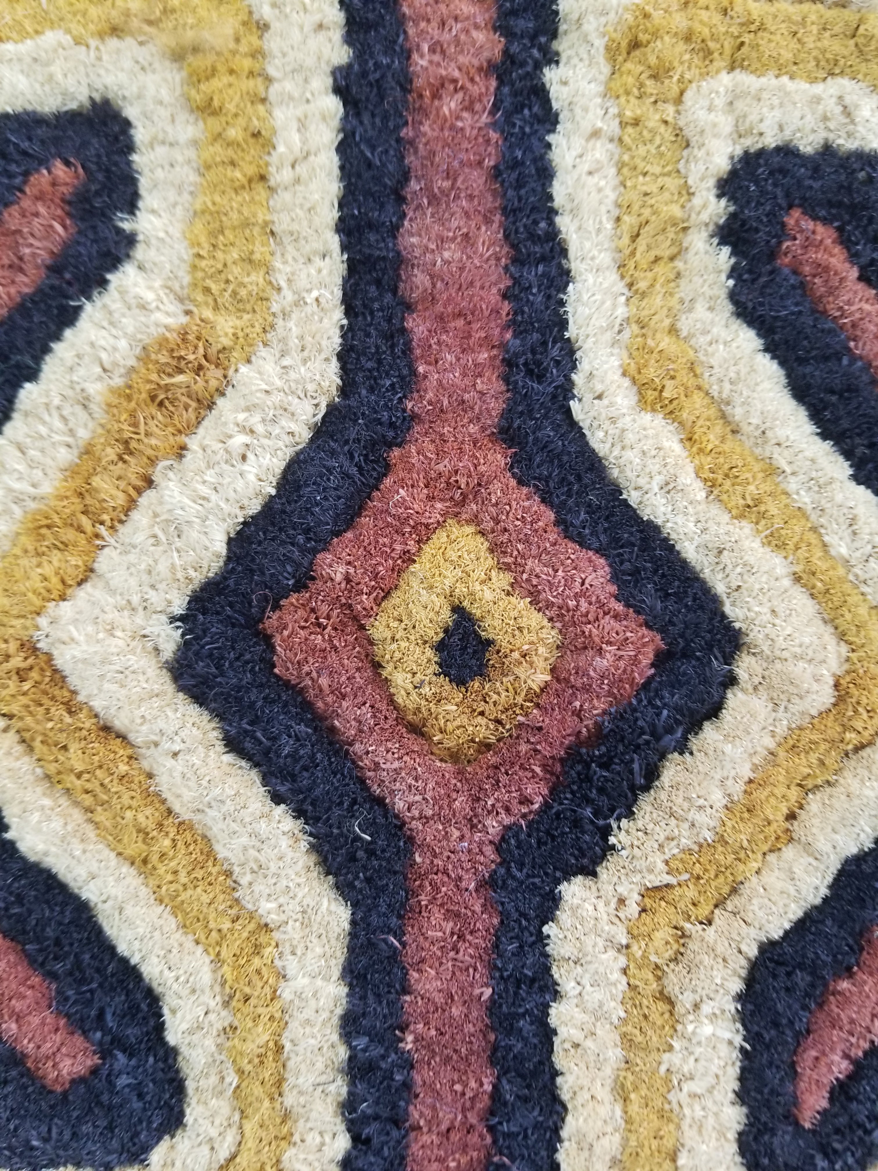 Vintage African Handwoven Kuba Cloth Raffia Textile Panel 153x34cm