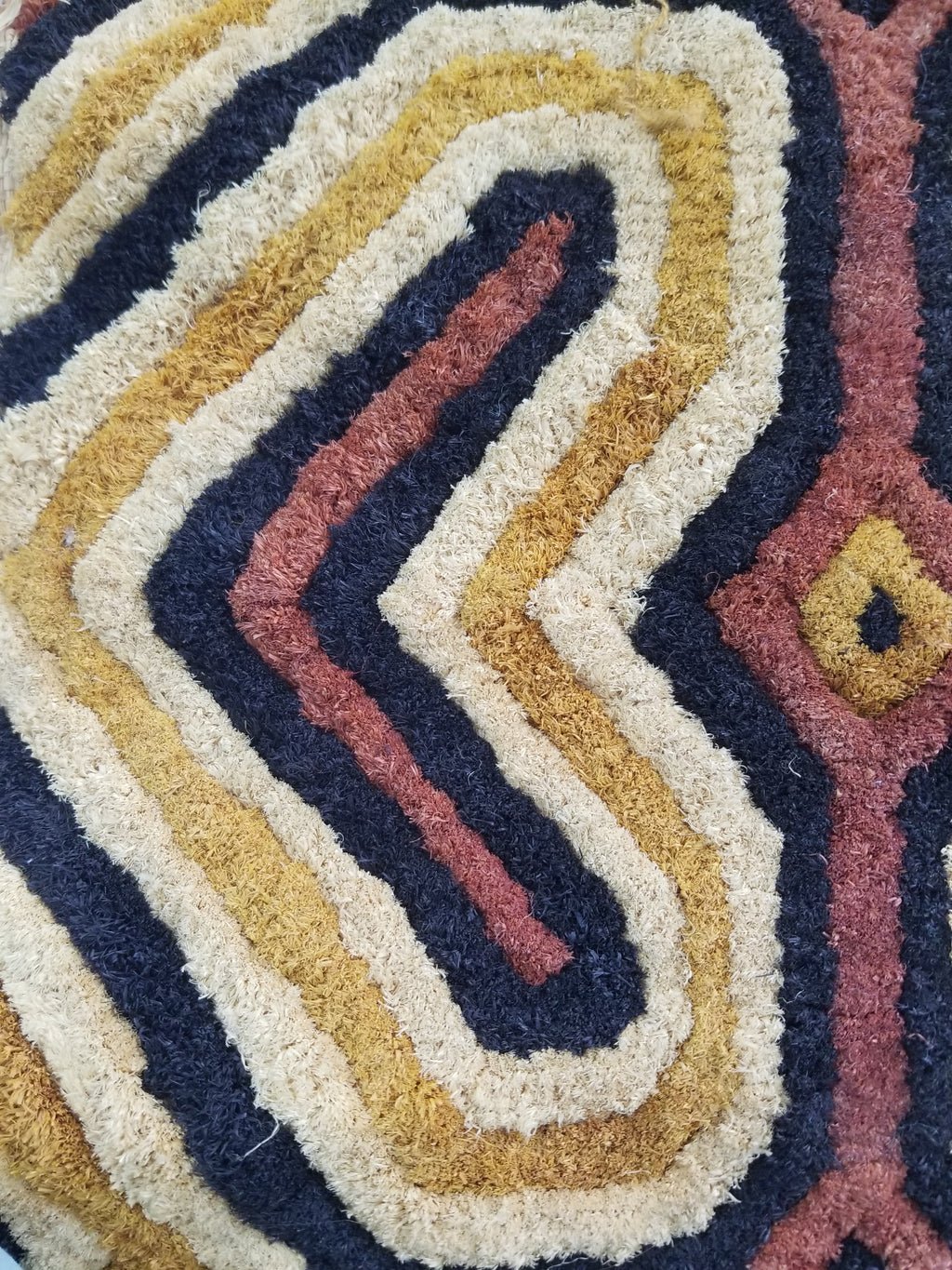 Vintage African Handwoven Kuba Cloth Raffia Textile Panel 153x34cm