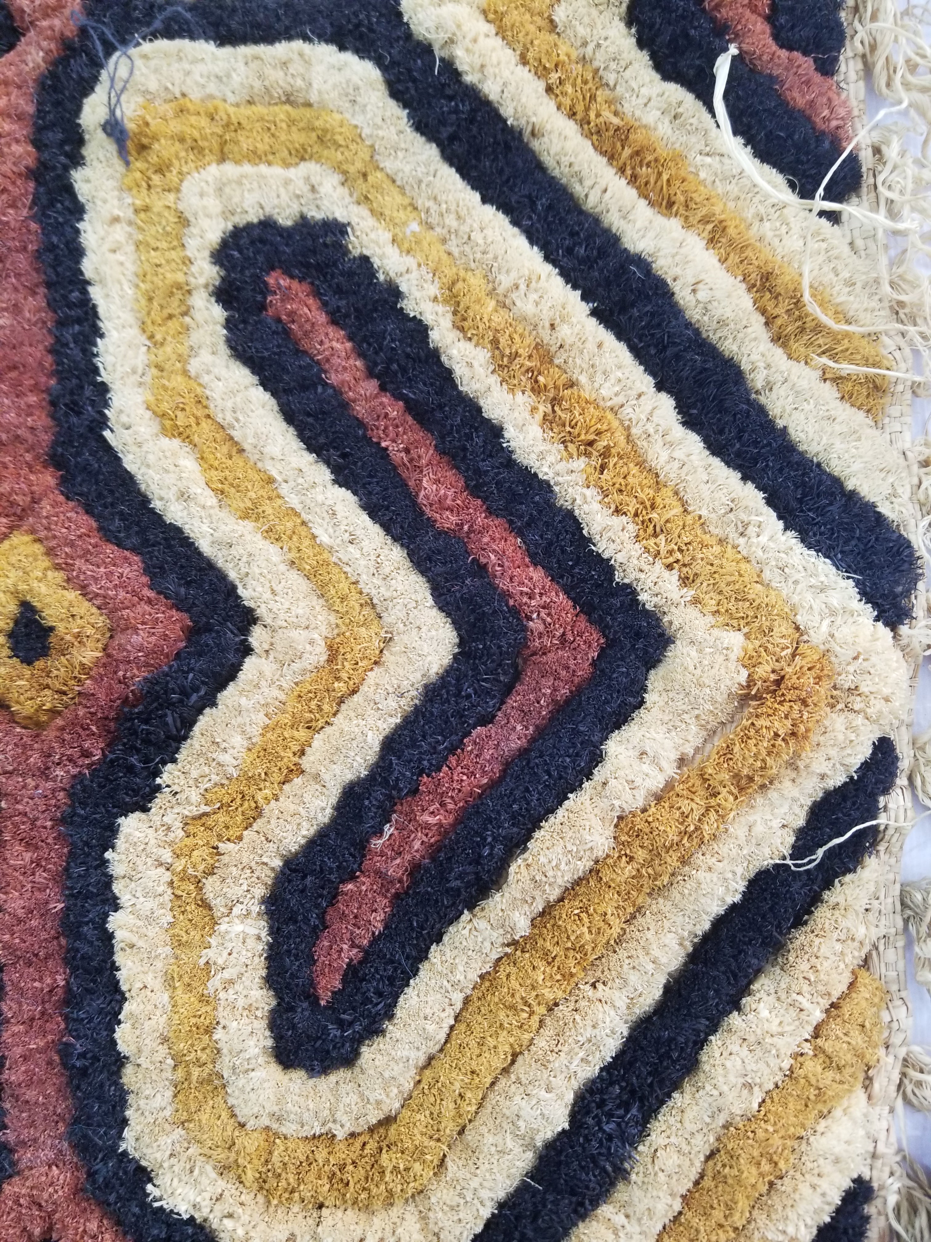 Vintage African Handwoven Kuba Cloth Raffia Textile Panel 153x34cm