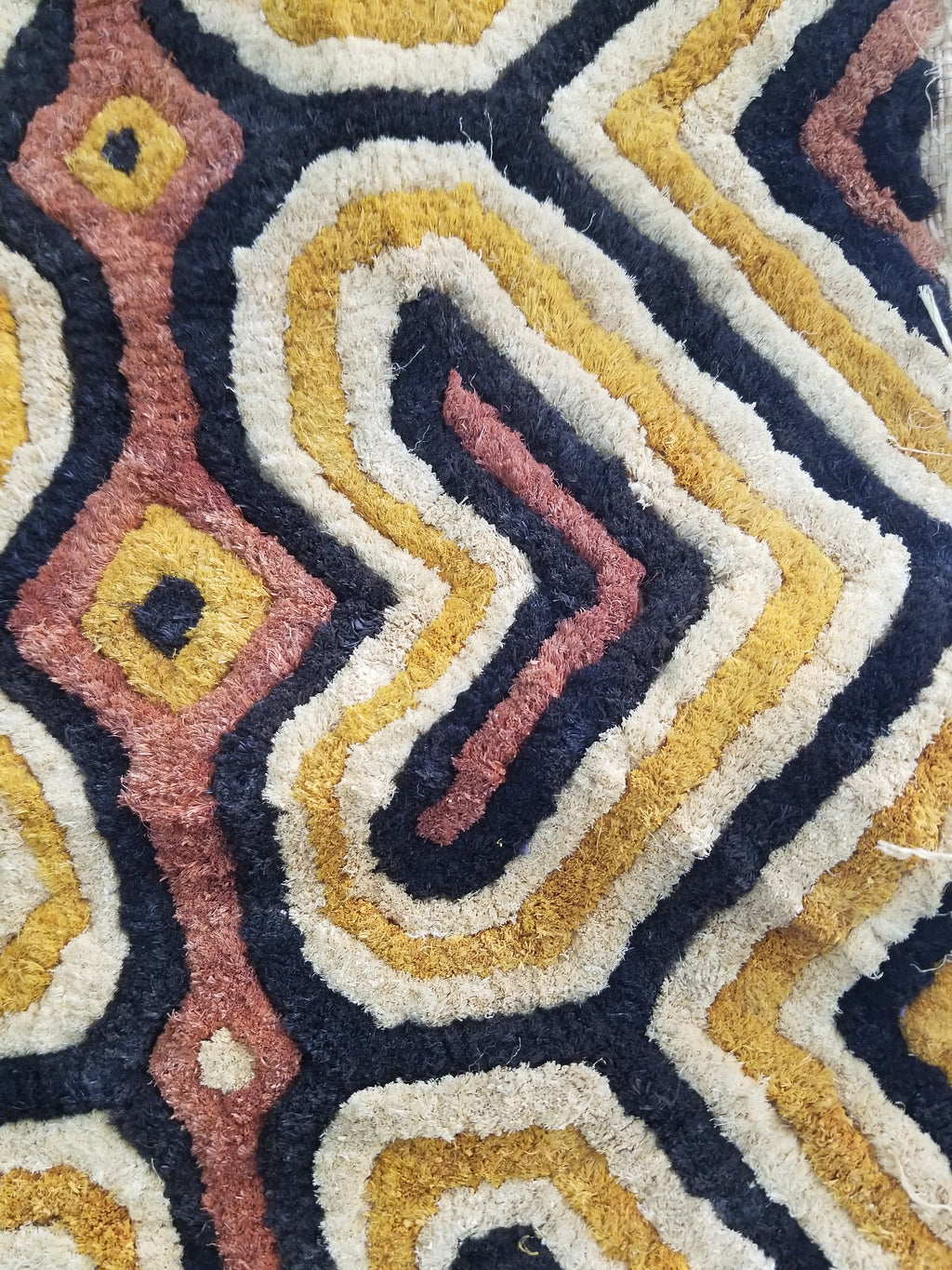 Vintage African Handwoven Kuba Cloth Raffia Textile Panel 153x34cm