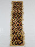 Vintage African Handwoven Kuba Cloth Raffia Textile Panel 140x33cm