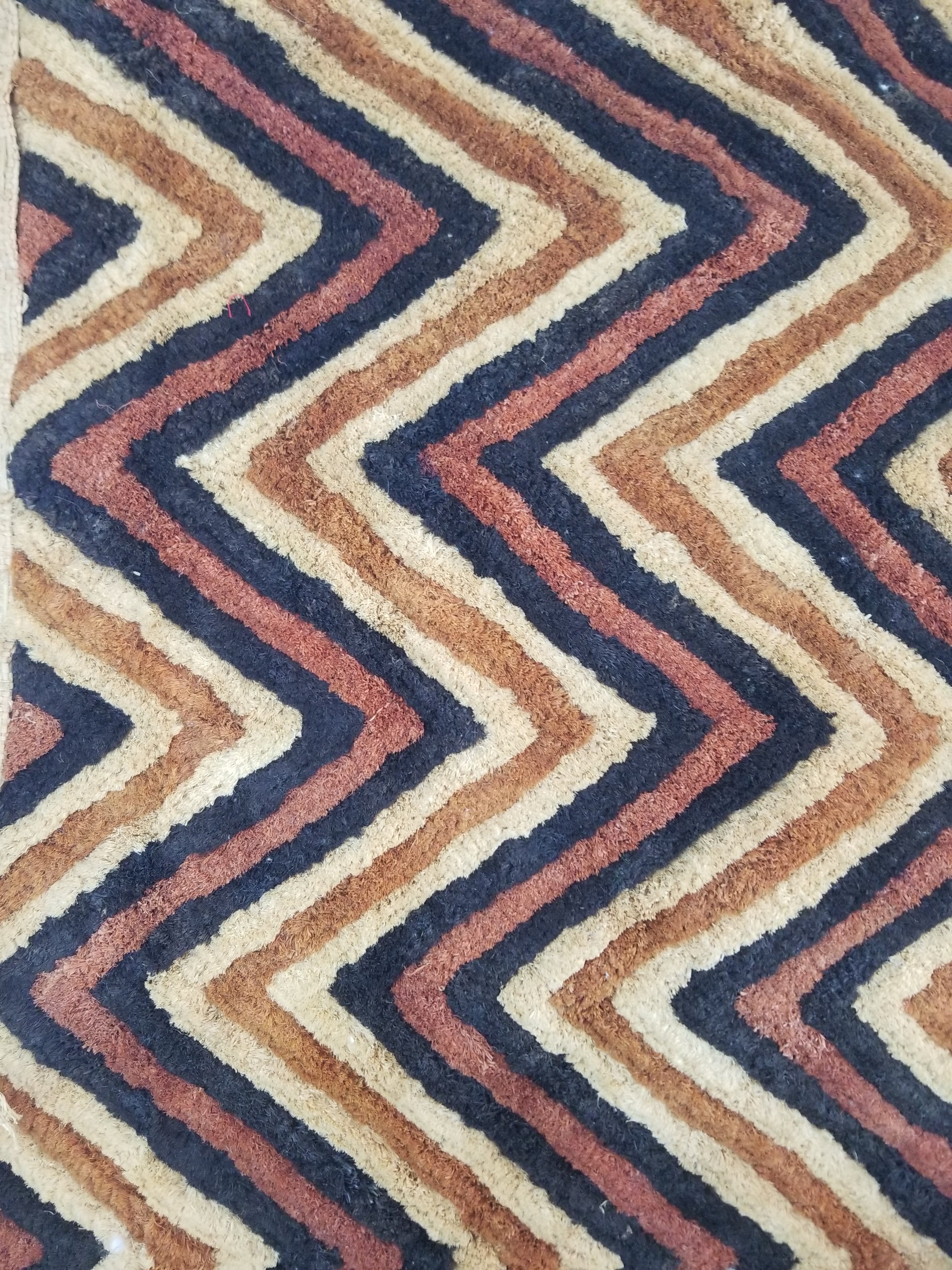 Vintage African Handwoven Kuba Cloth Raffia Textile Panel 140x33cm