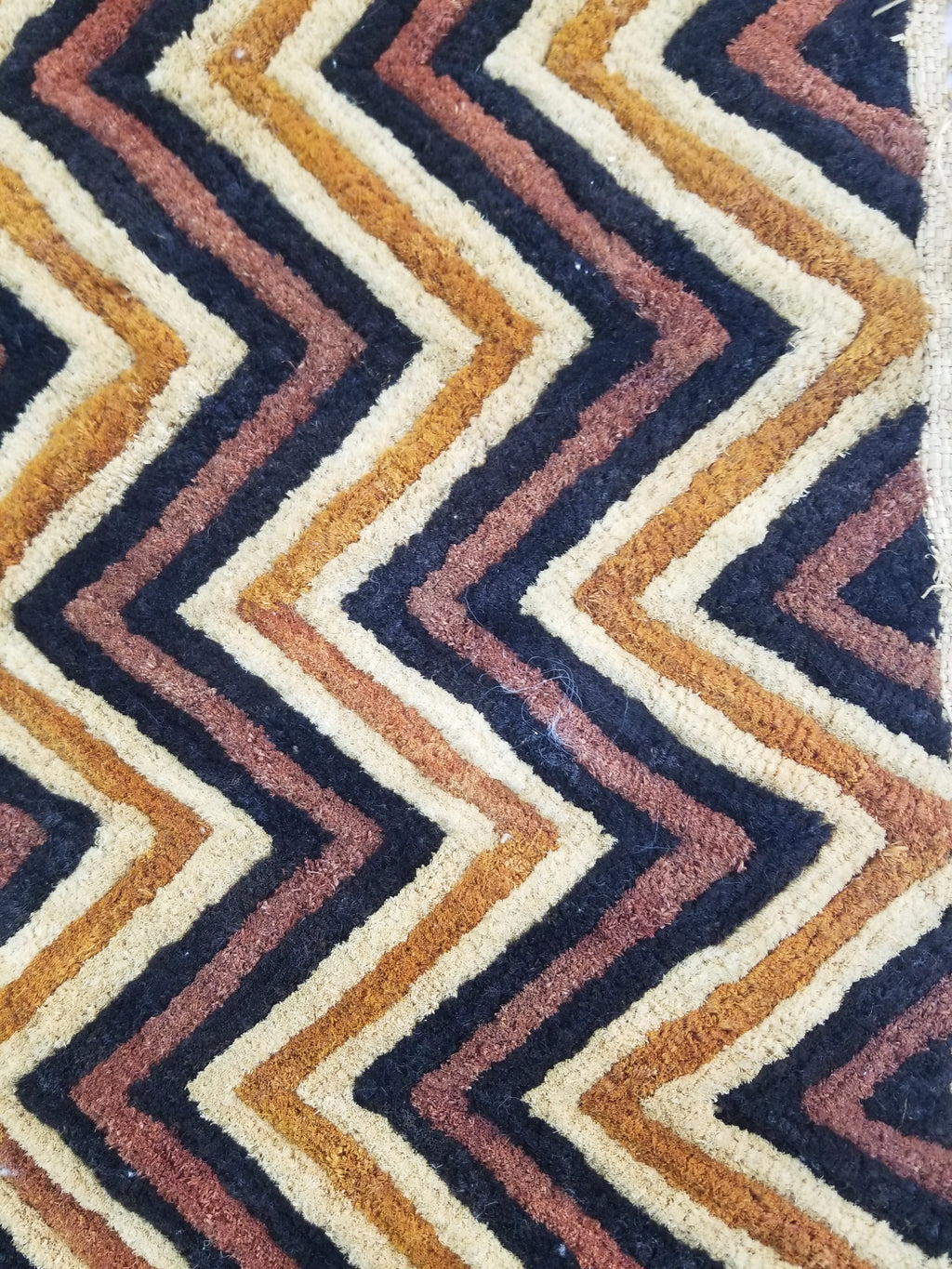 Vintage African Handwoven Kuba Cloth Raffia Textile Panel 140x33cm