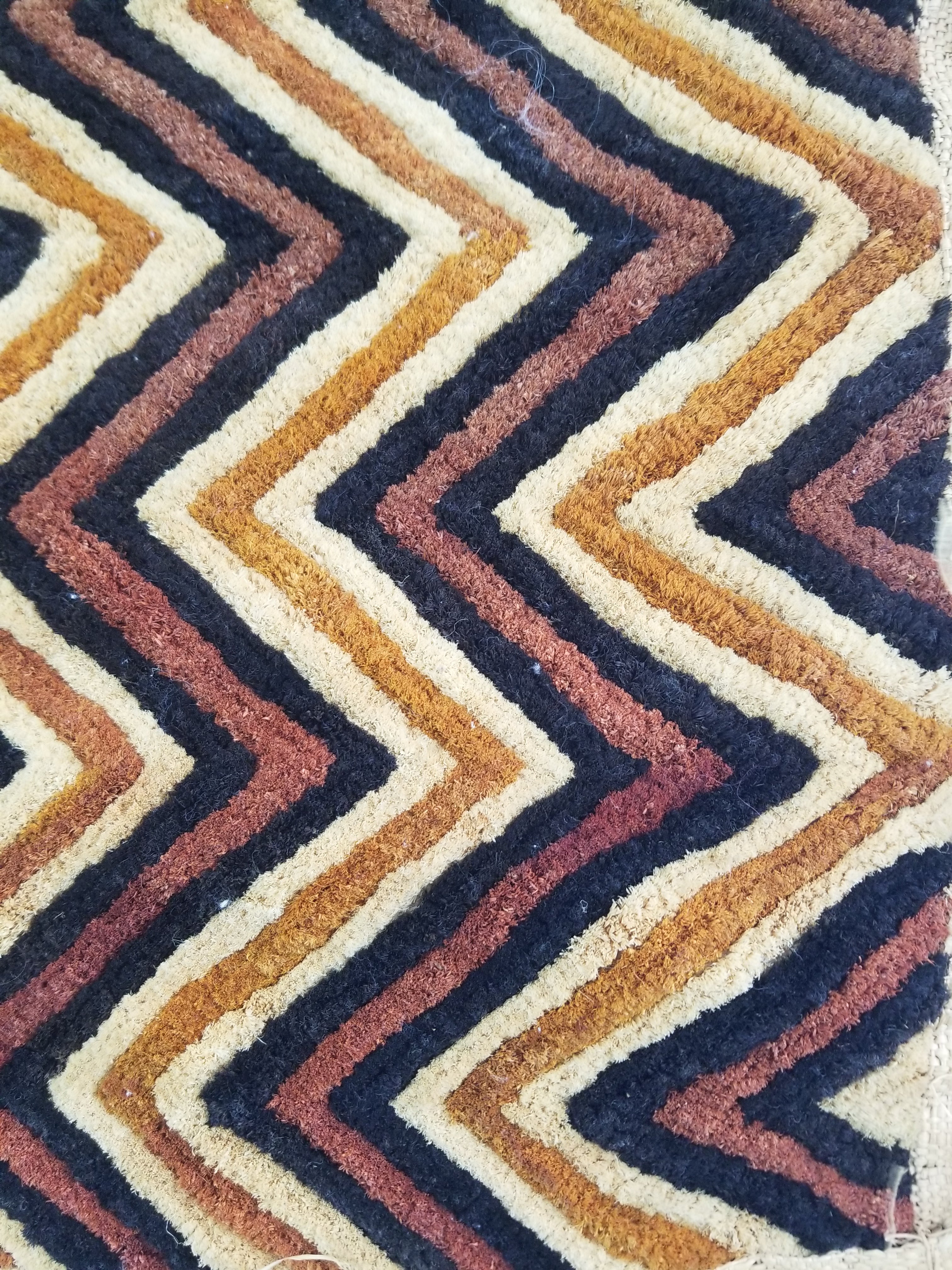Vintage African Handwoven Kuba Cloth Raffia Textile Panel 140x33cm