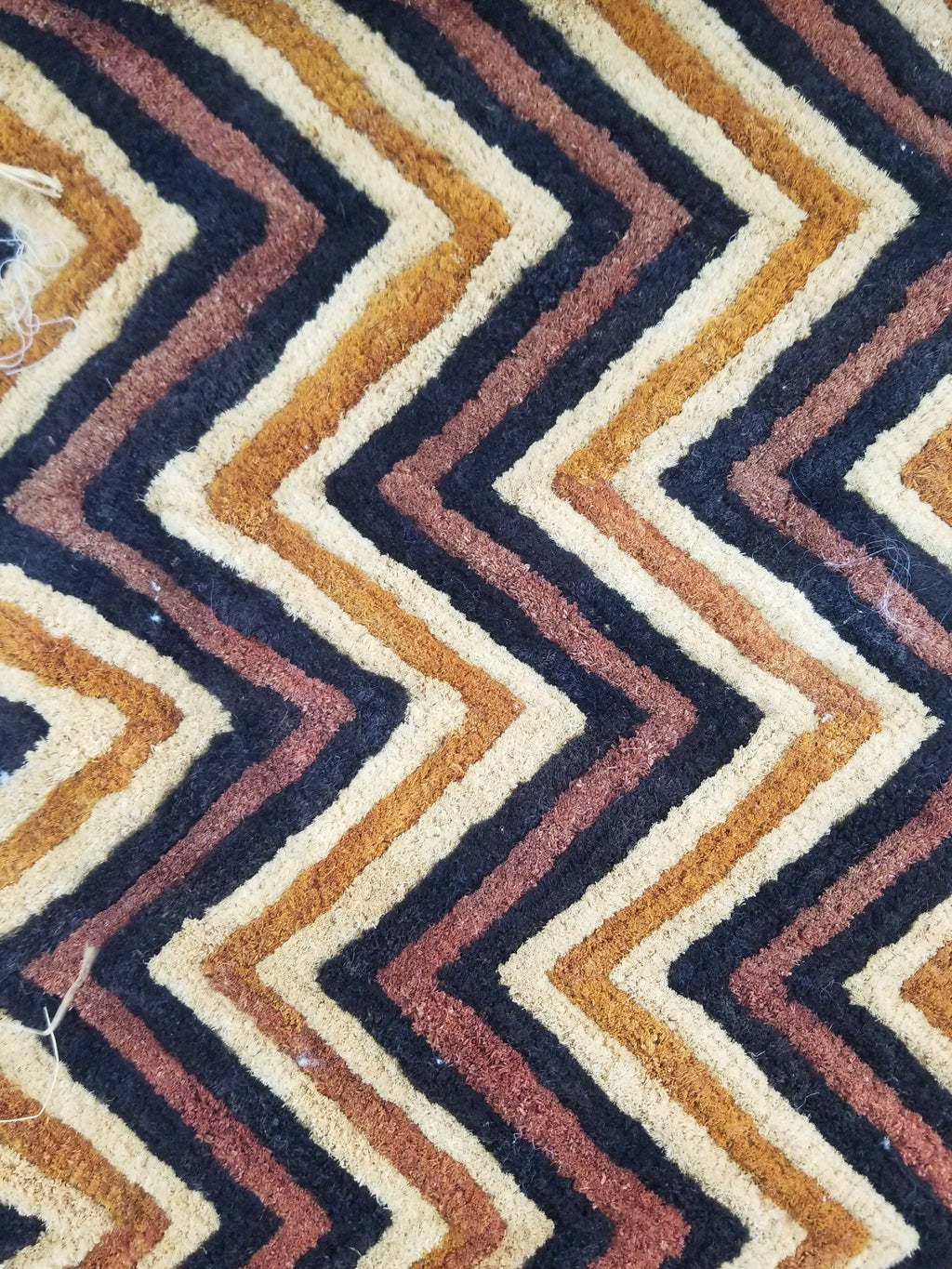Vintage African Handwoven Kuba Cloth Raffia Textile Panel 140x33cm