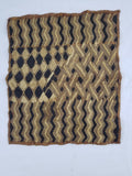 Vintage African Handwoven Kuba Cloth Raffia Textile Panel 57x49cm