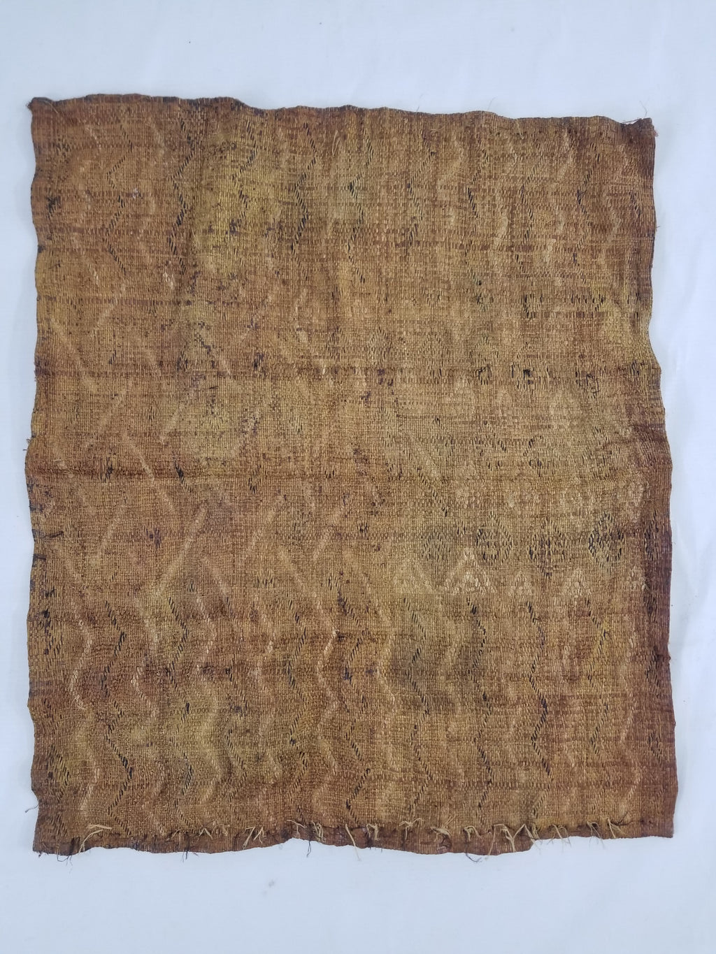 Vintage African Handwoven Kuba Cloth Raffia Textile Panel 57x49cm