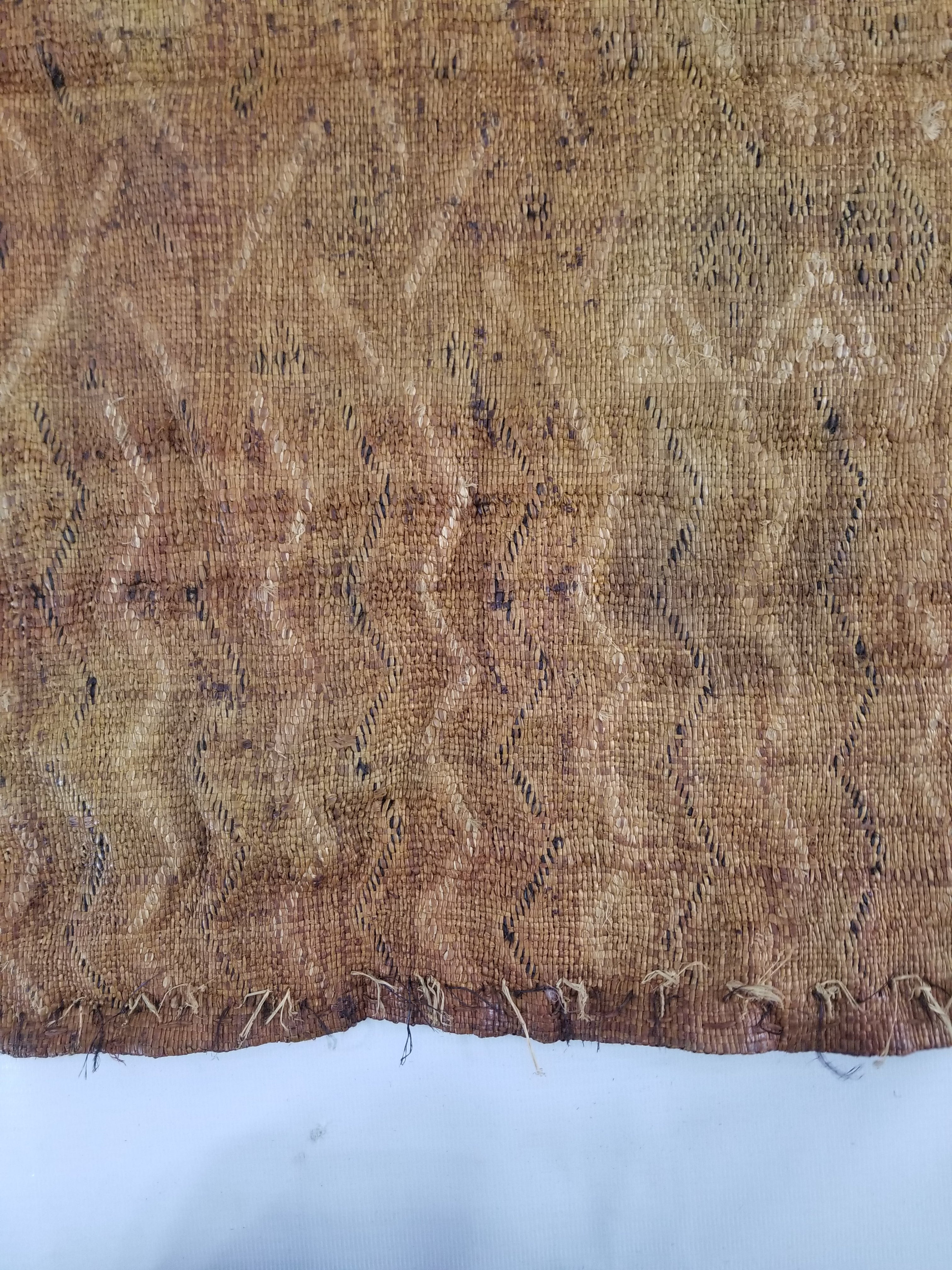 Vintage African Handwoven Kuba Cloth Raffia Textile Panel 57x49cm