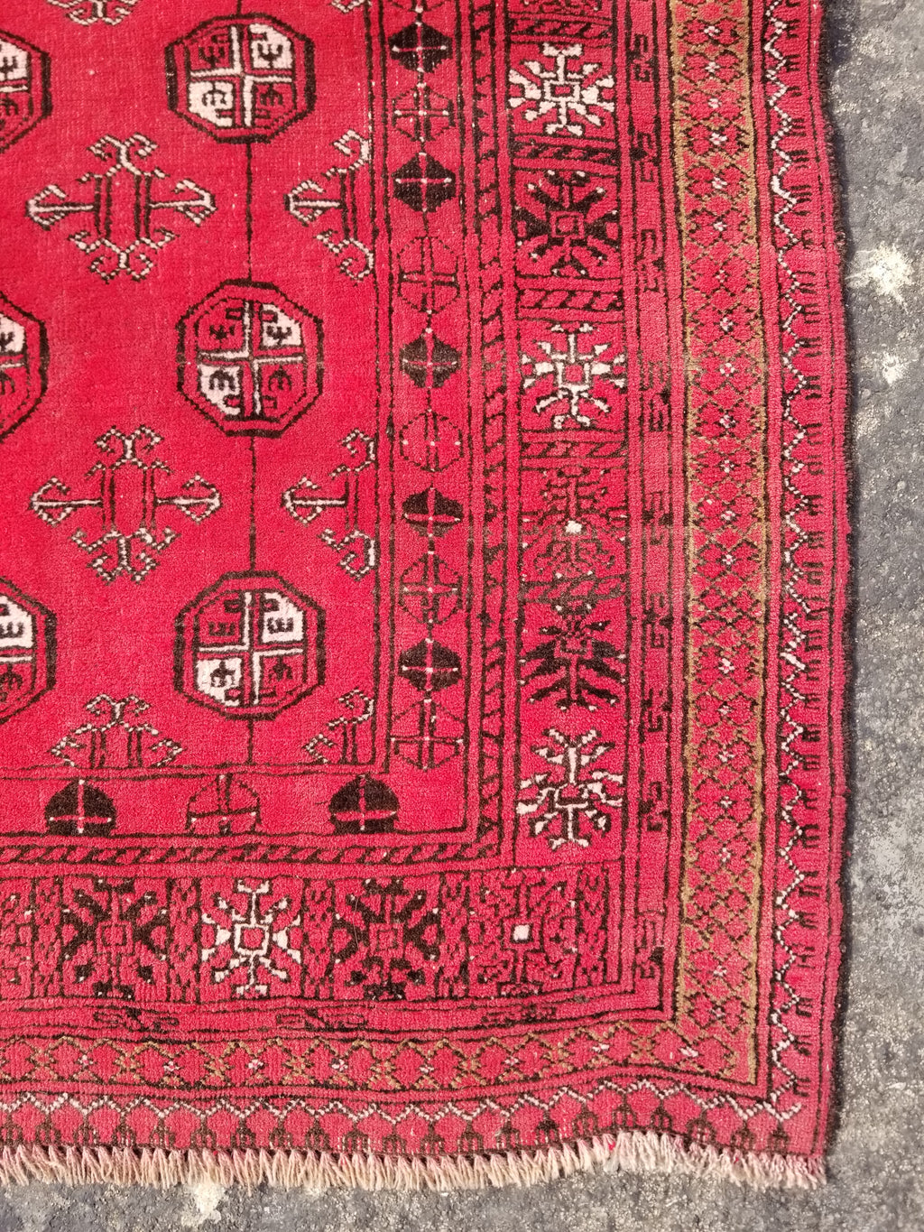 Antique Traditional Handmade Bokhara Wool Multicolor Rug 4x2.6 ft