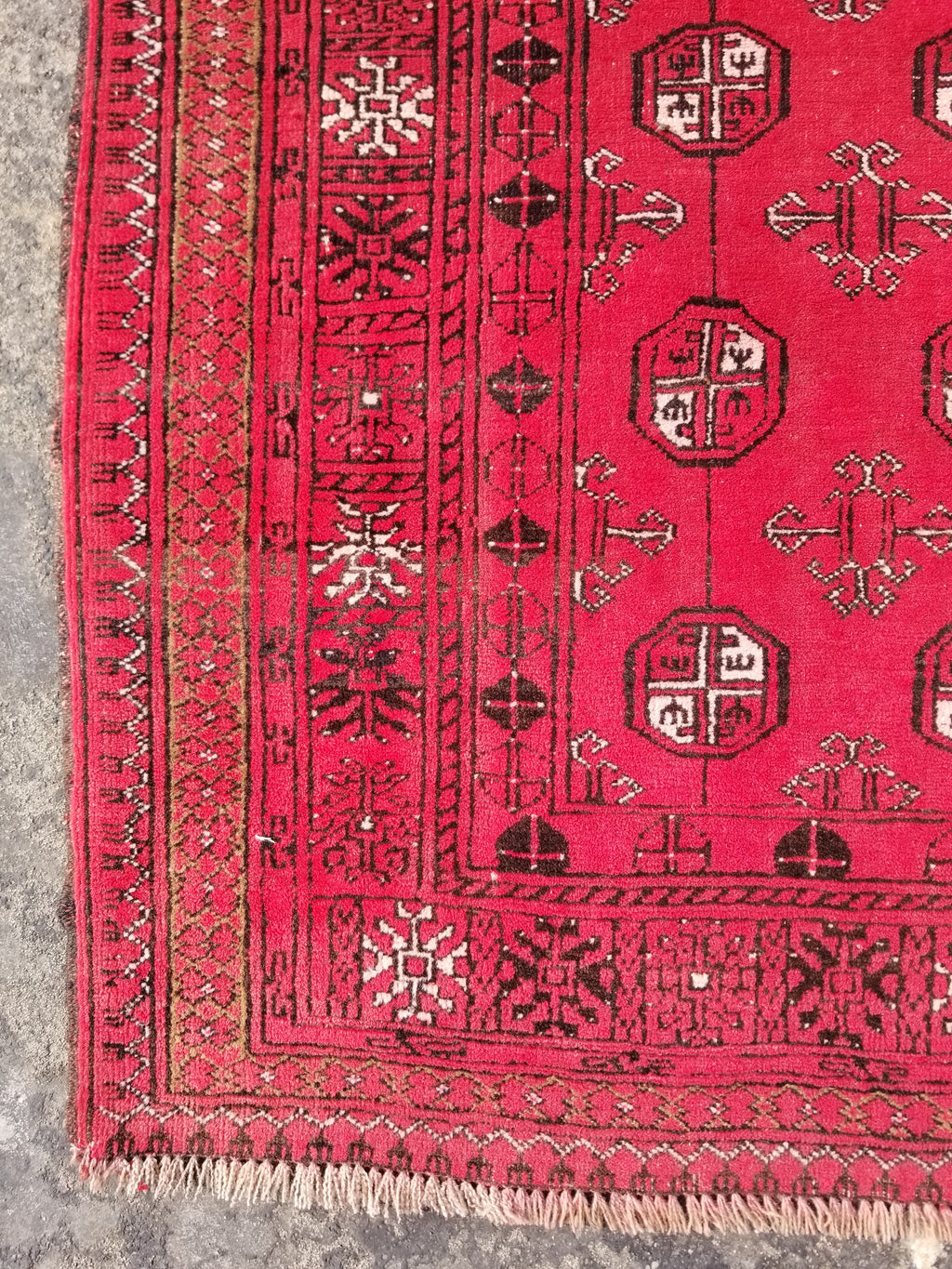 Antique Traditional Handmade Bokhara Wool Multicolor Rug 4x2.6 ft