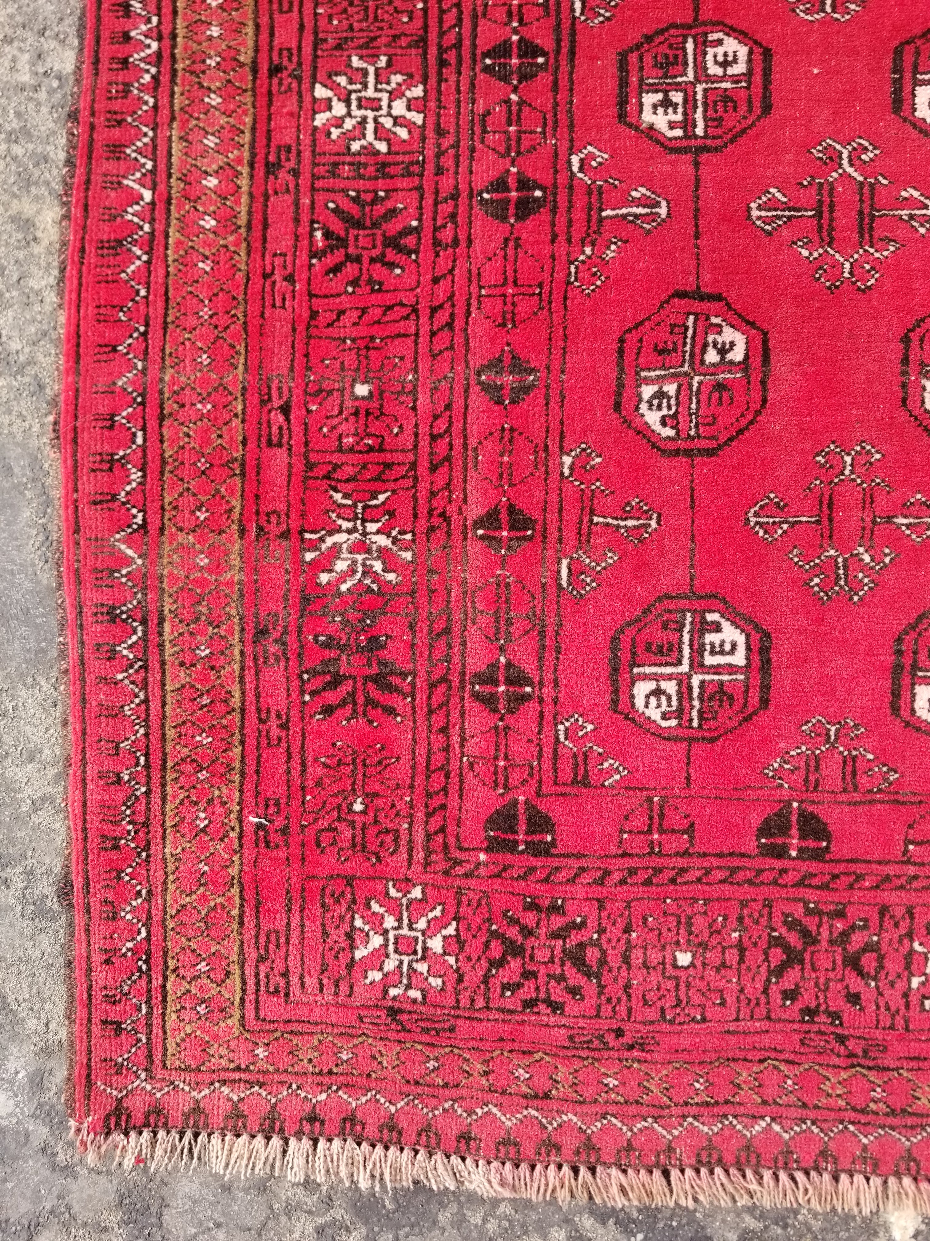 Antique Traditional Handmade Bokhara Wool Multicolor Rug 4x2.6 ft