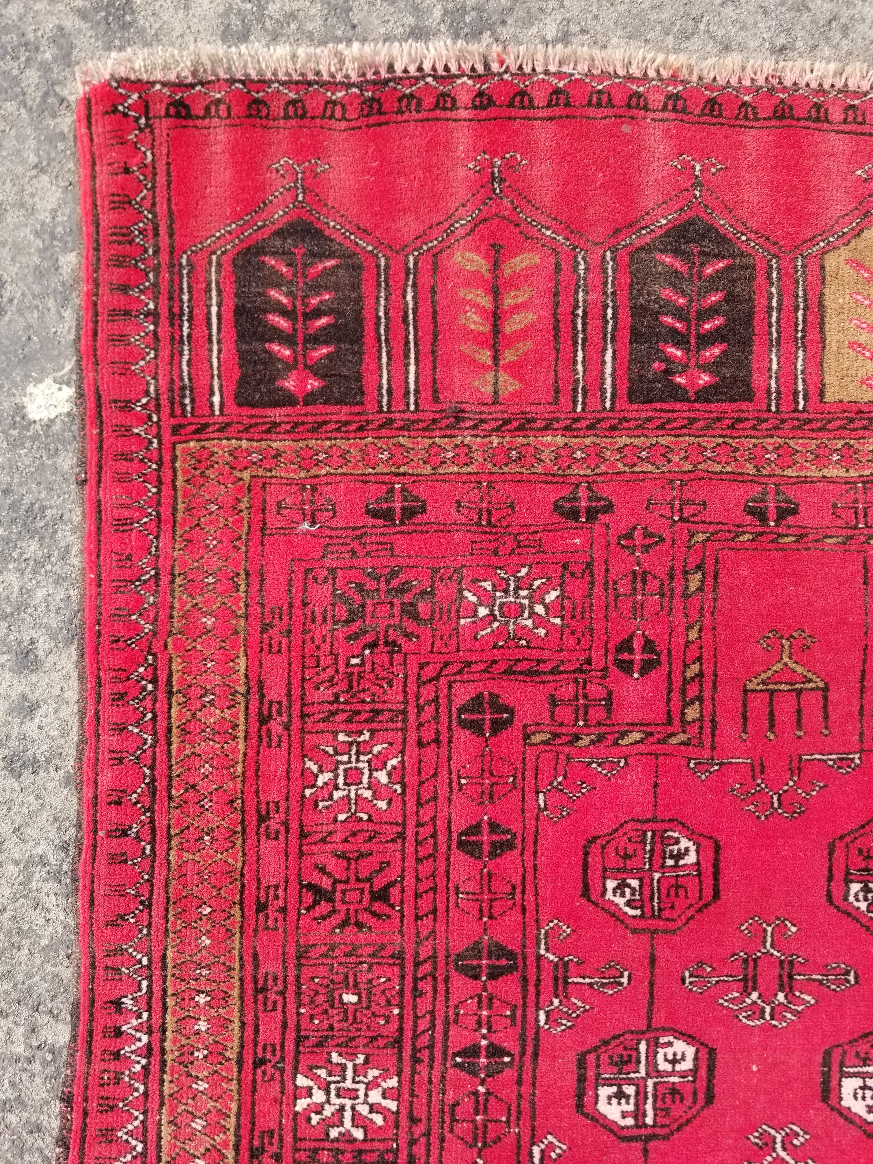 Antique Traditional Handmade Bokhara Wool Multicolor Rug 4x2.6 ft