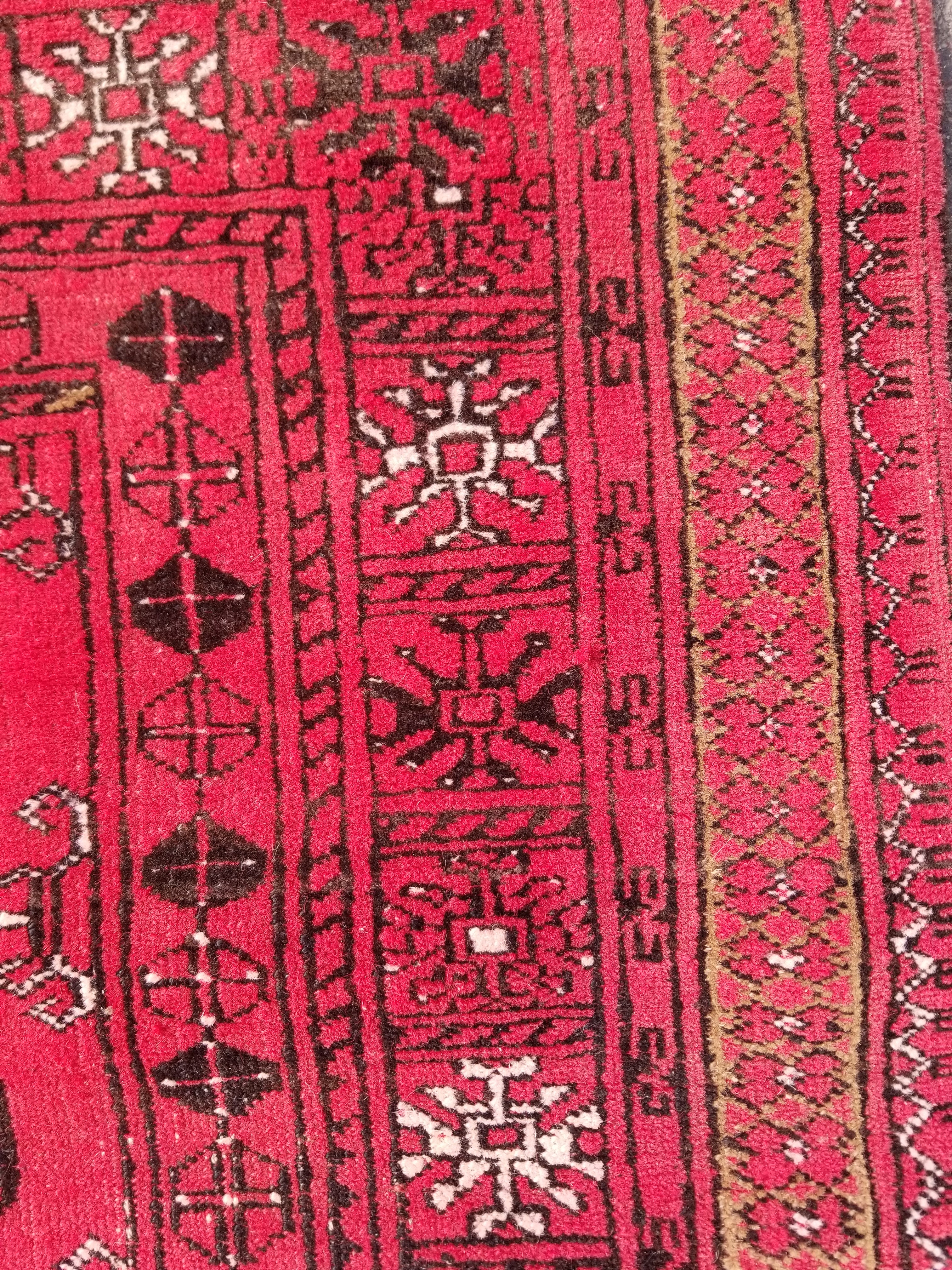 Antique Traditional Handmade Bokhara Wool Multicolor Rug 4x2.6 ft