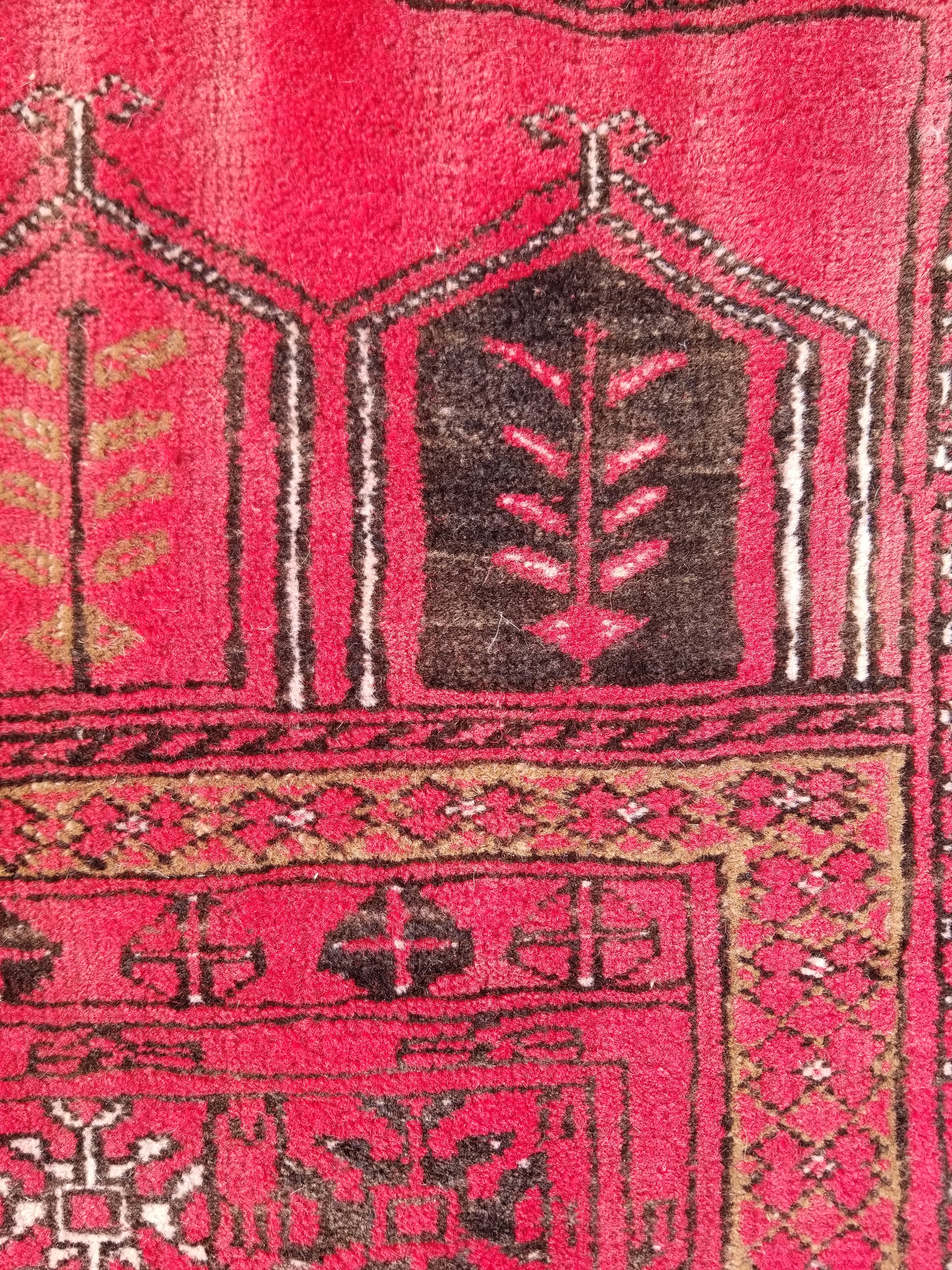 Antique Traditional Handmade Bokhara Wool Multicolor Rug 4x2.6 ft