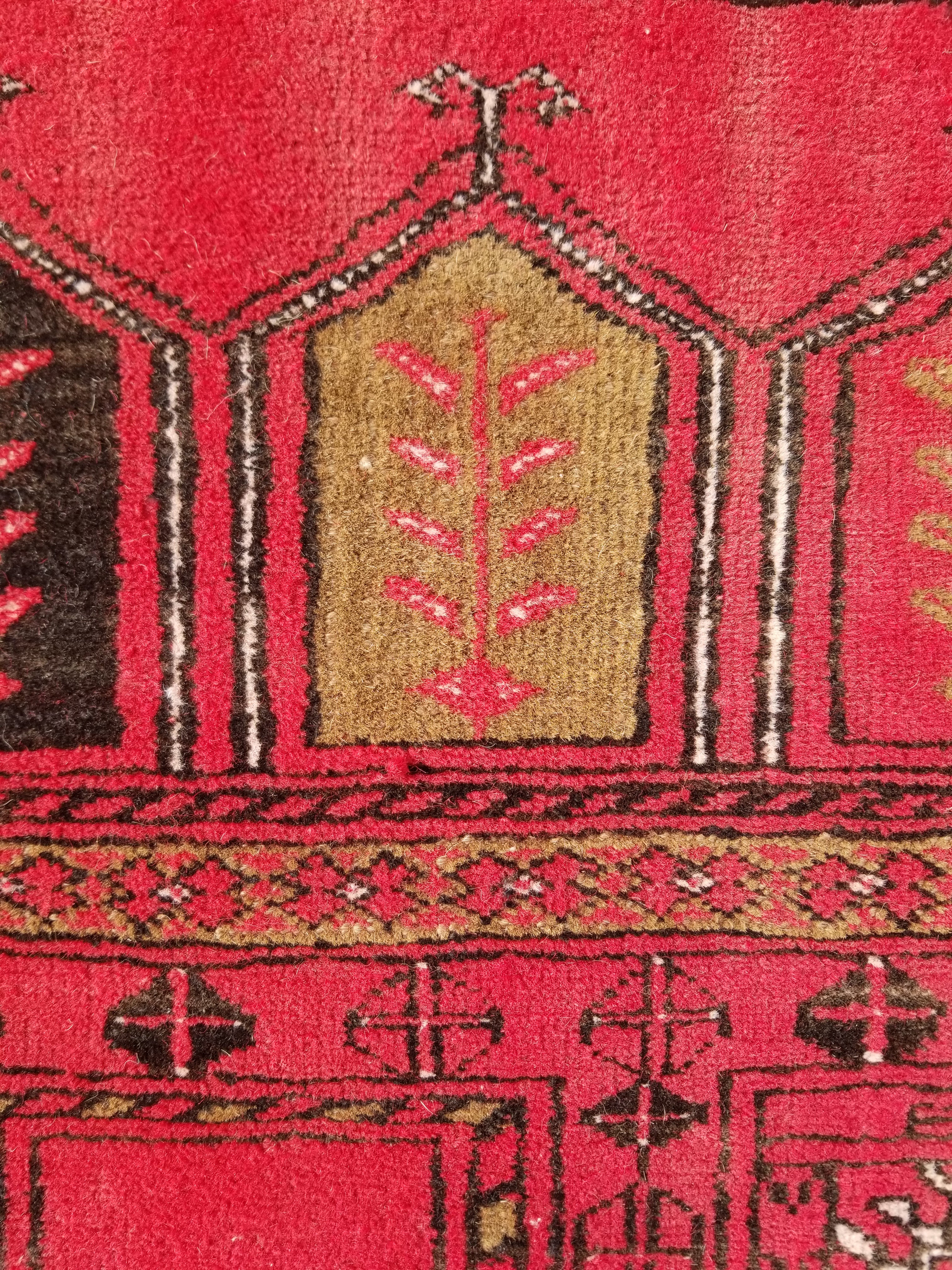 Antique Traditional Handmade Bokhara Wool Multicolor Rug 4x2.6 ft