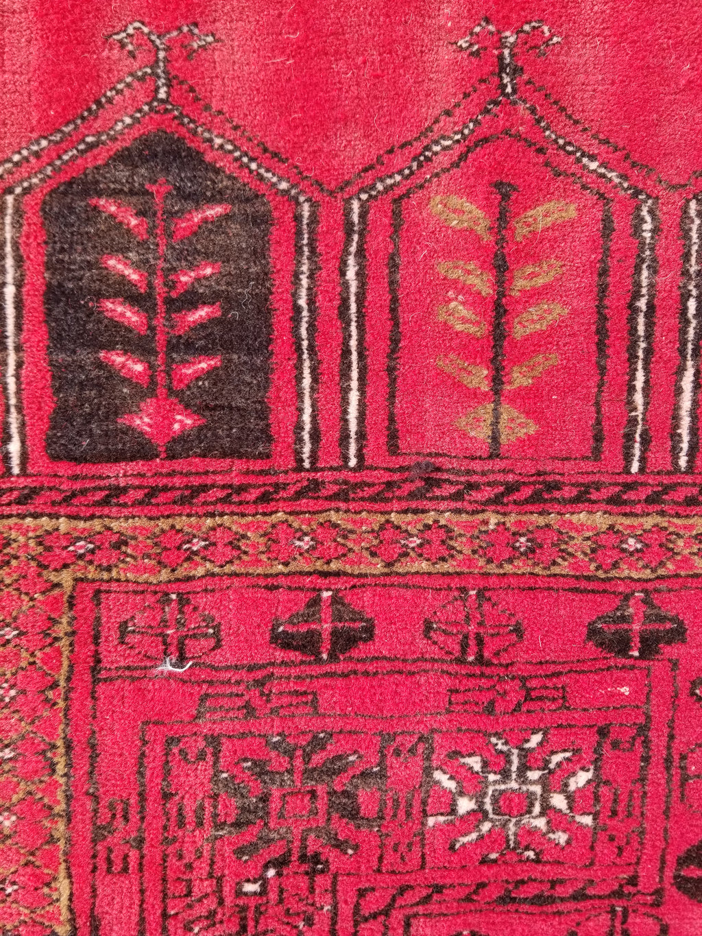 Antique Traditional Handmade Bokhara Wool Multicolor Rug 4x2.6 ft