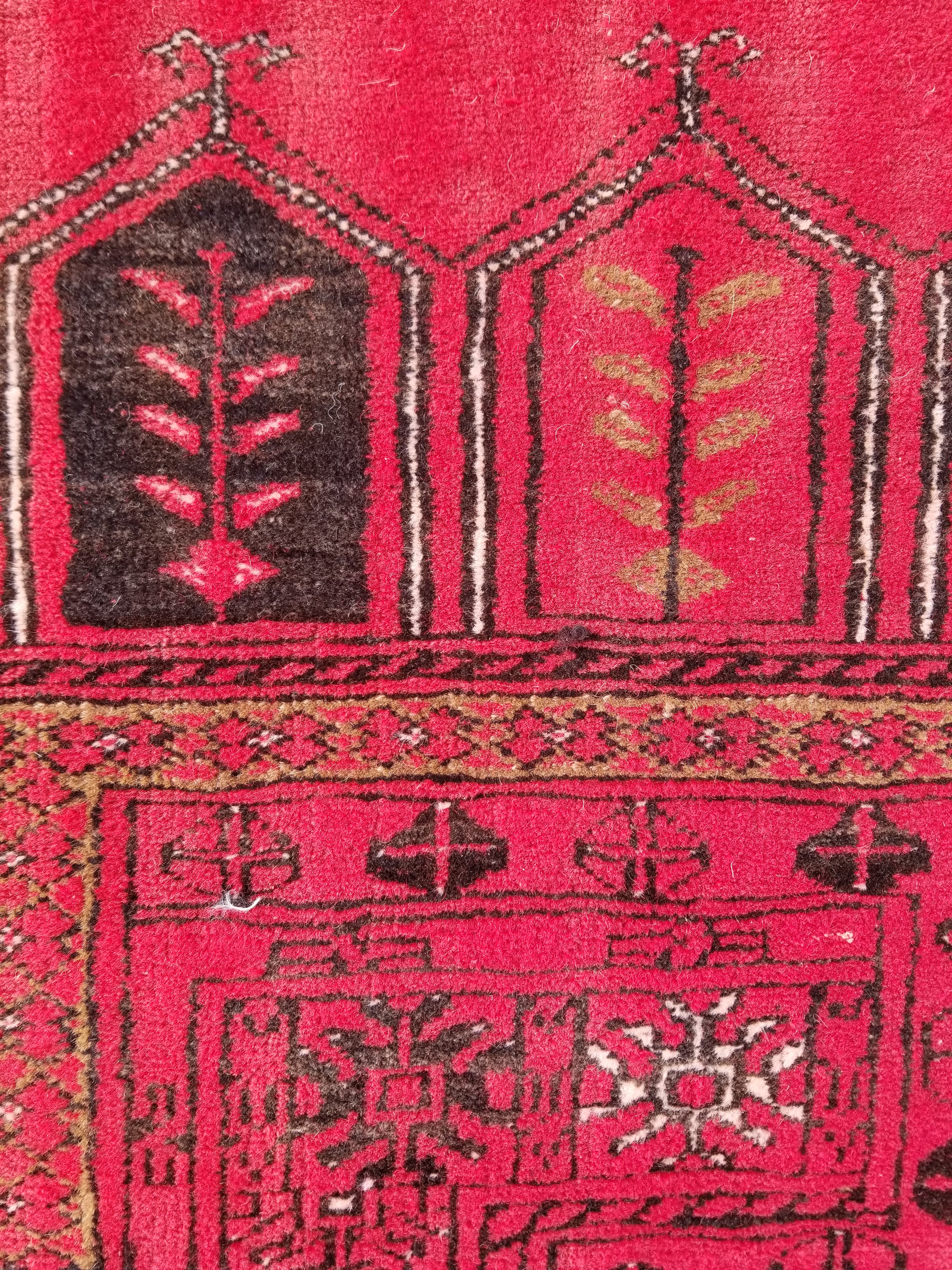 Antique Traditional Handmade Bokhara Wool Multicolor Rug 4x2.6 ft