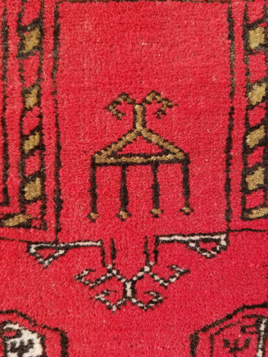 Antique Traditional Handmade Bokhara Wool Multicolor Rug 4x2.6 ft