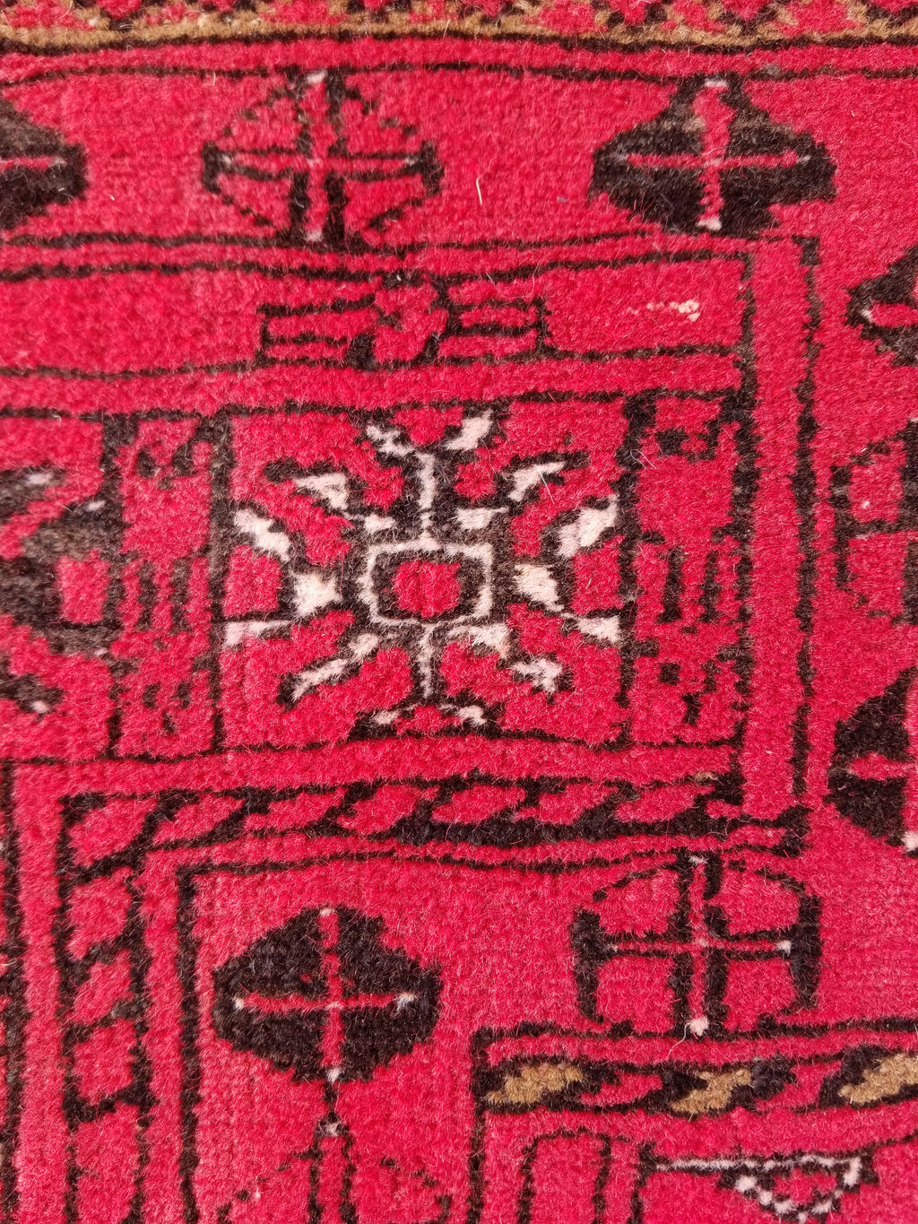 Antique Traditional Handmade Bokhara Wool Multicolor Rug 4x2.6 ft
