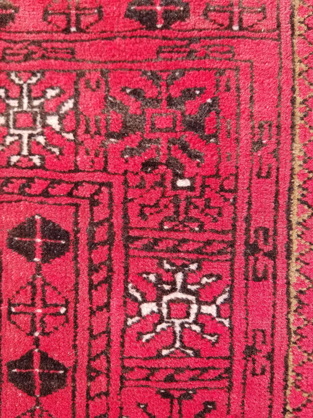 Antique Traditional Handmade Bokhara Wool Multicolor Rug 4x2.6 ft