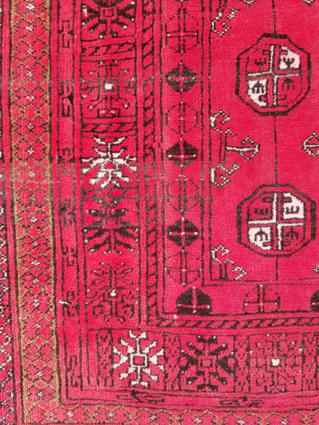 Antique Traditional Handmade Bokhara Wool Multicolor Rug 4x2.6 ft
