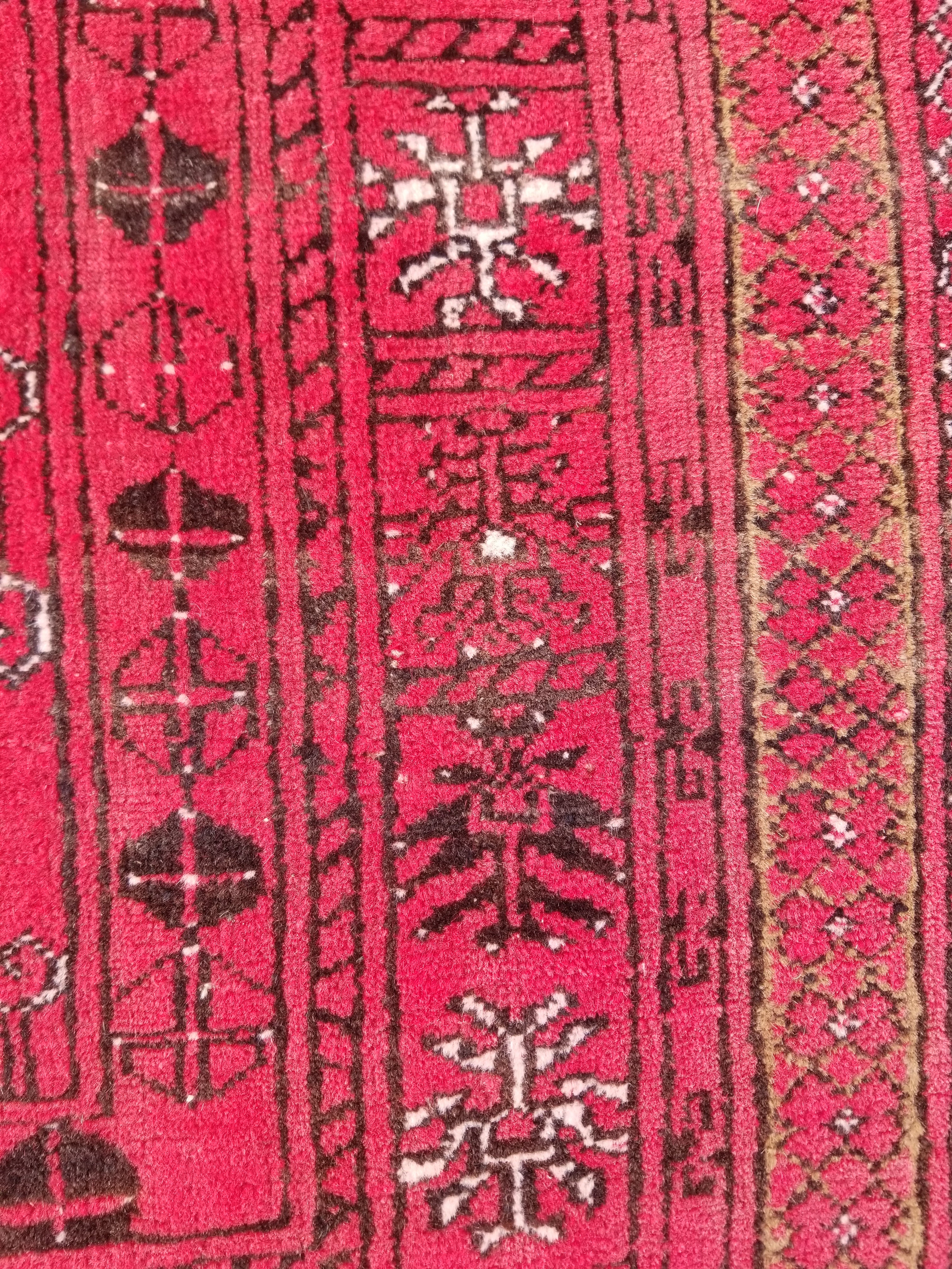 Antique Traditional Handmade Bokhara Wool Multicolor Rug 4x2.6 ft