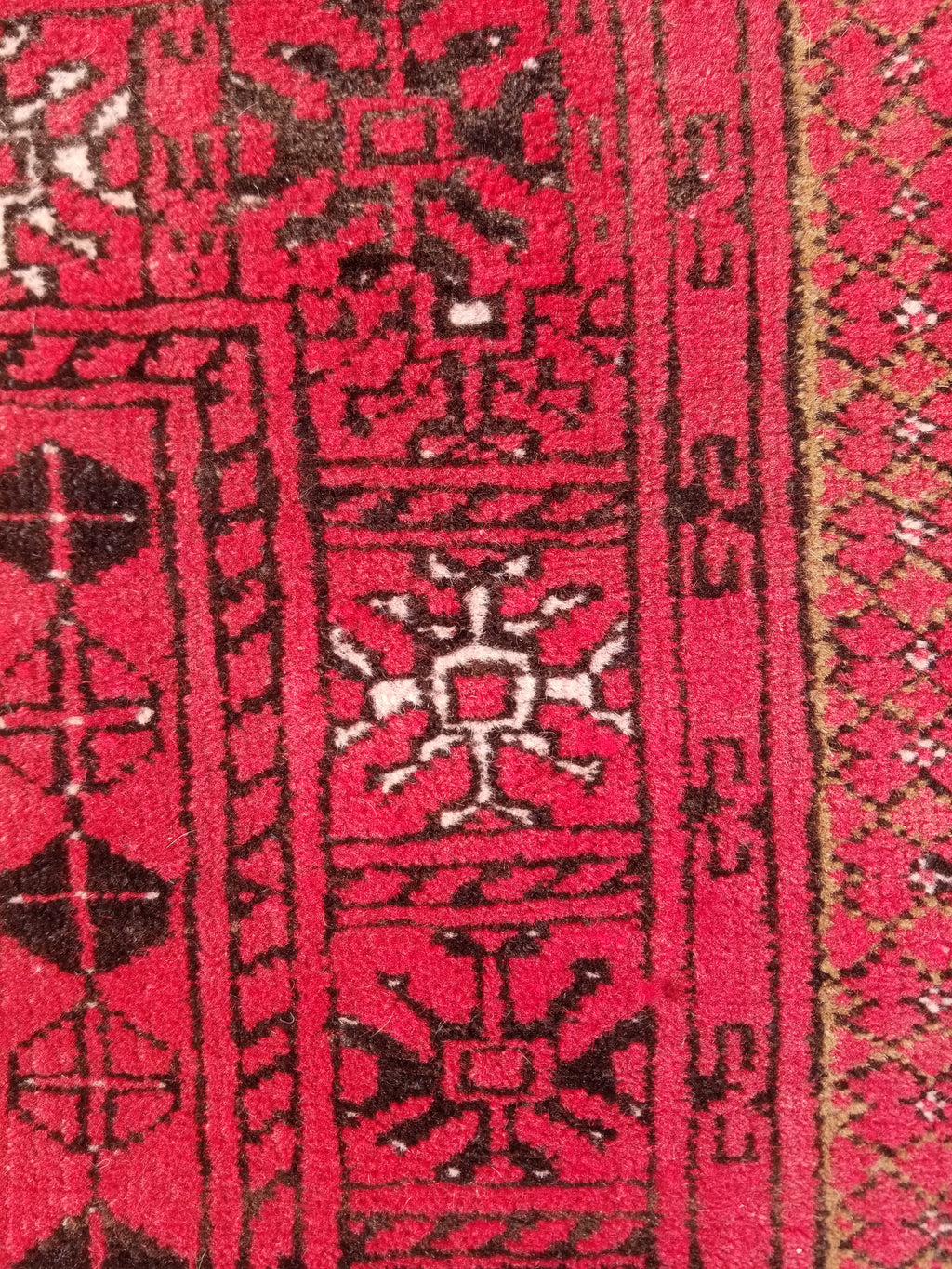 Antique Traditional Handmade Bokhara Wool Multicolor Rug 4x2.6 ft