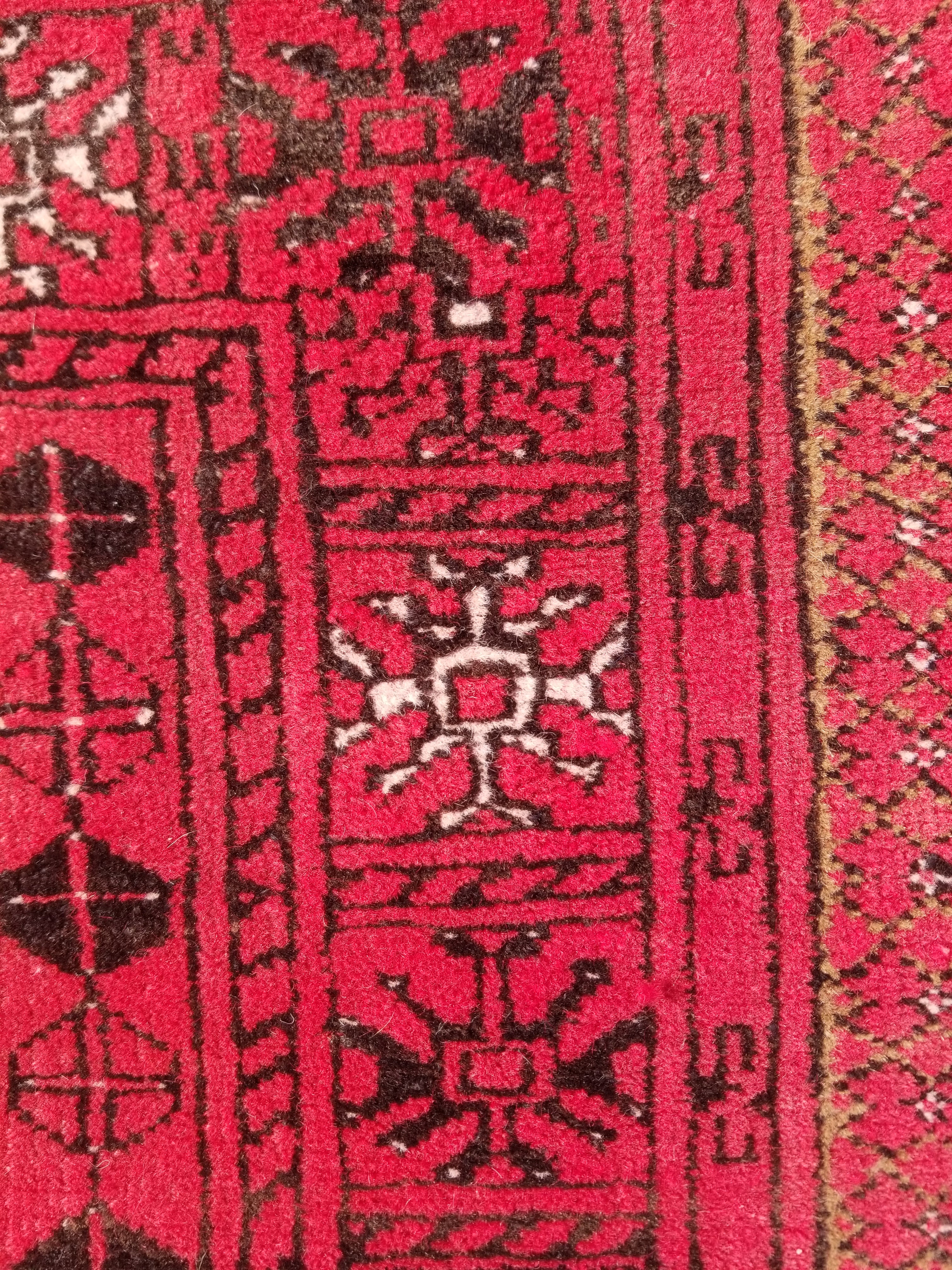 Antique Traditional Handmade Bokhara Wool Multicolor Rug 4x2.6 ft