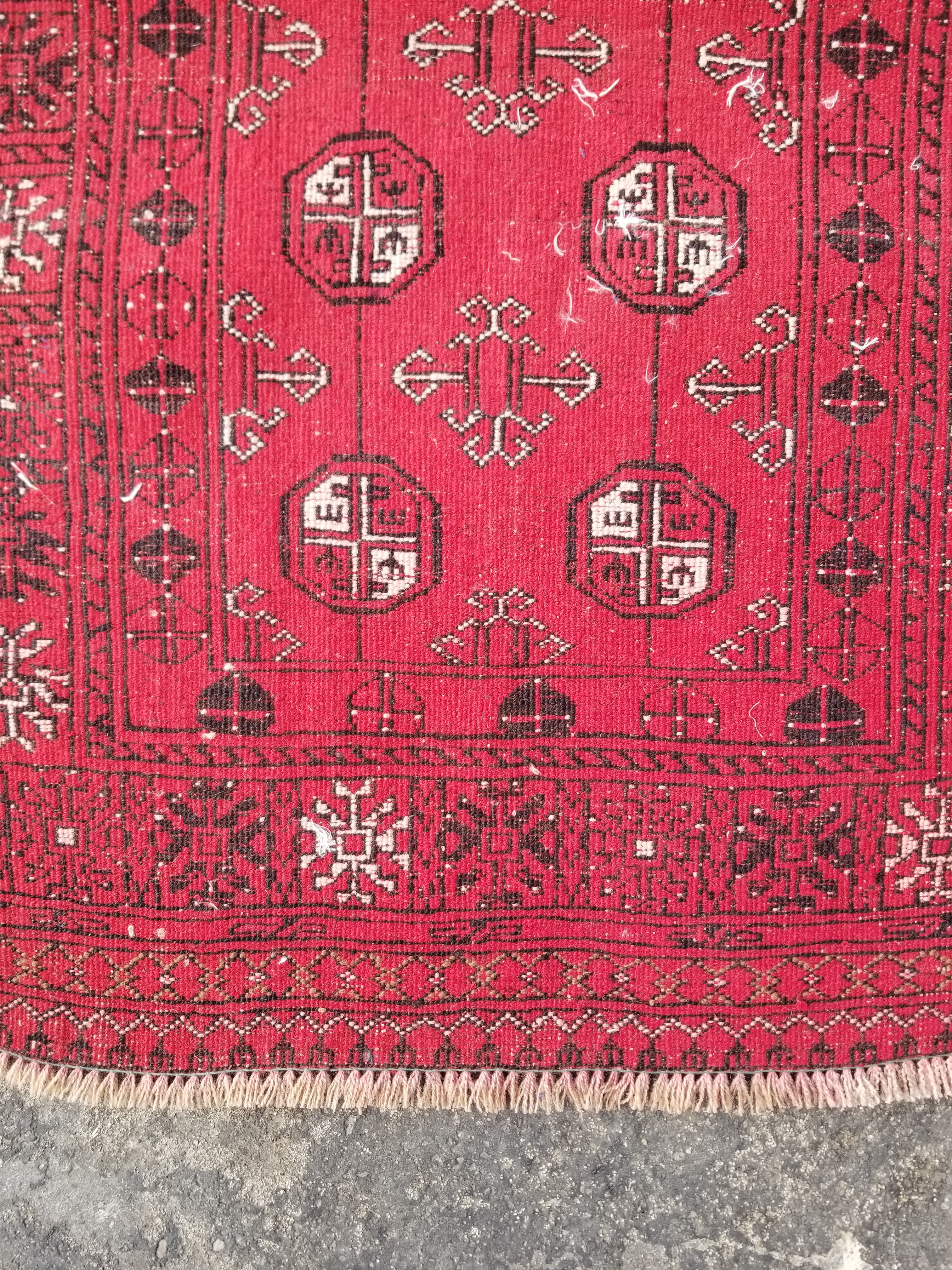 Antique Traditional Handmade Bokhara Wool Multicolor Rug 4x2.6 ft