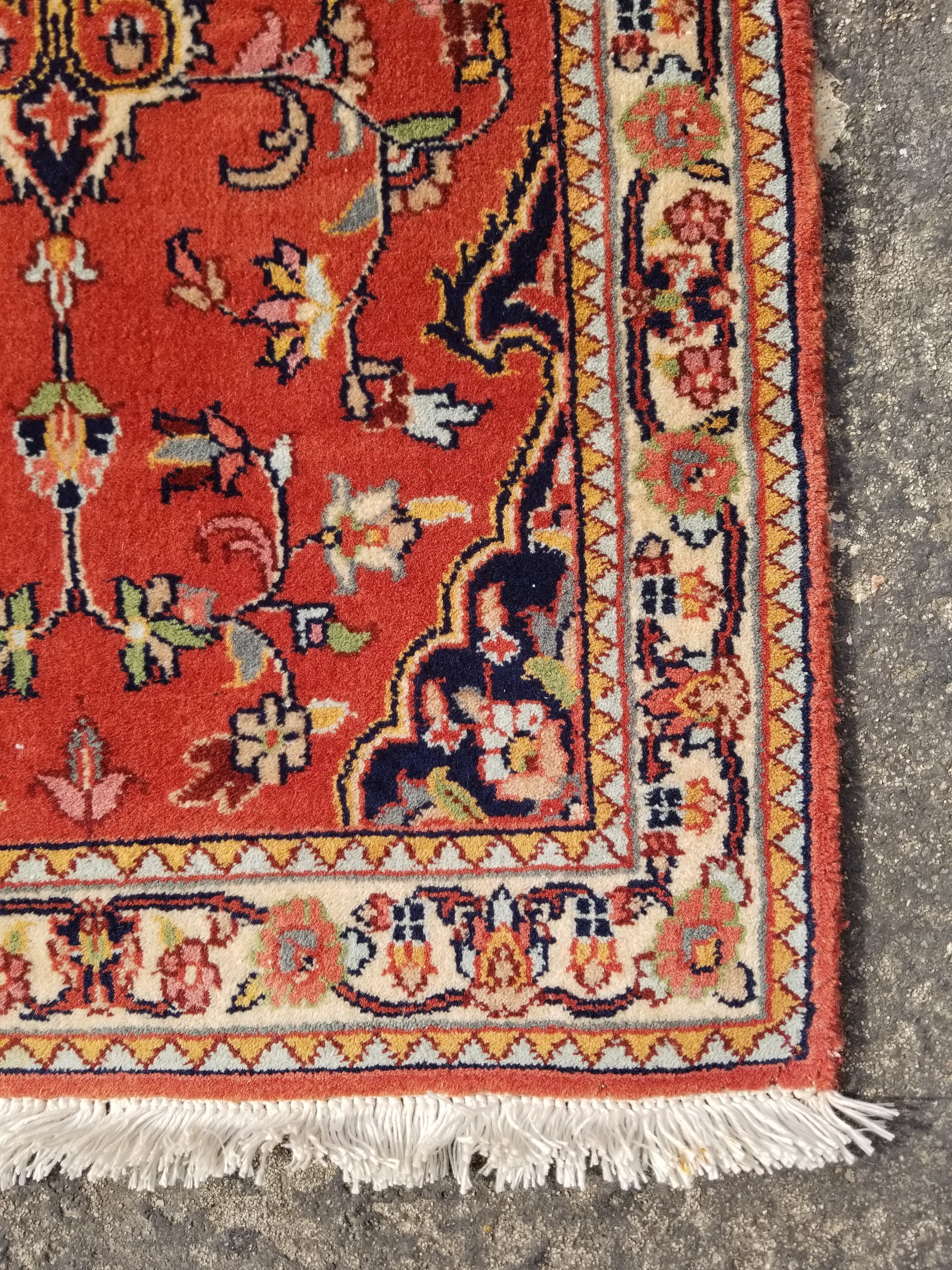 Vintage Traditional Handmade Oriental Wool Multicolor Rug 121x61cm