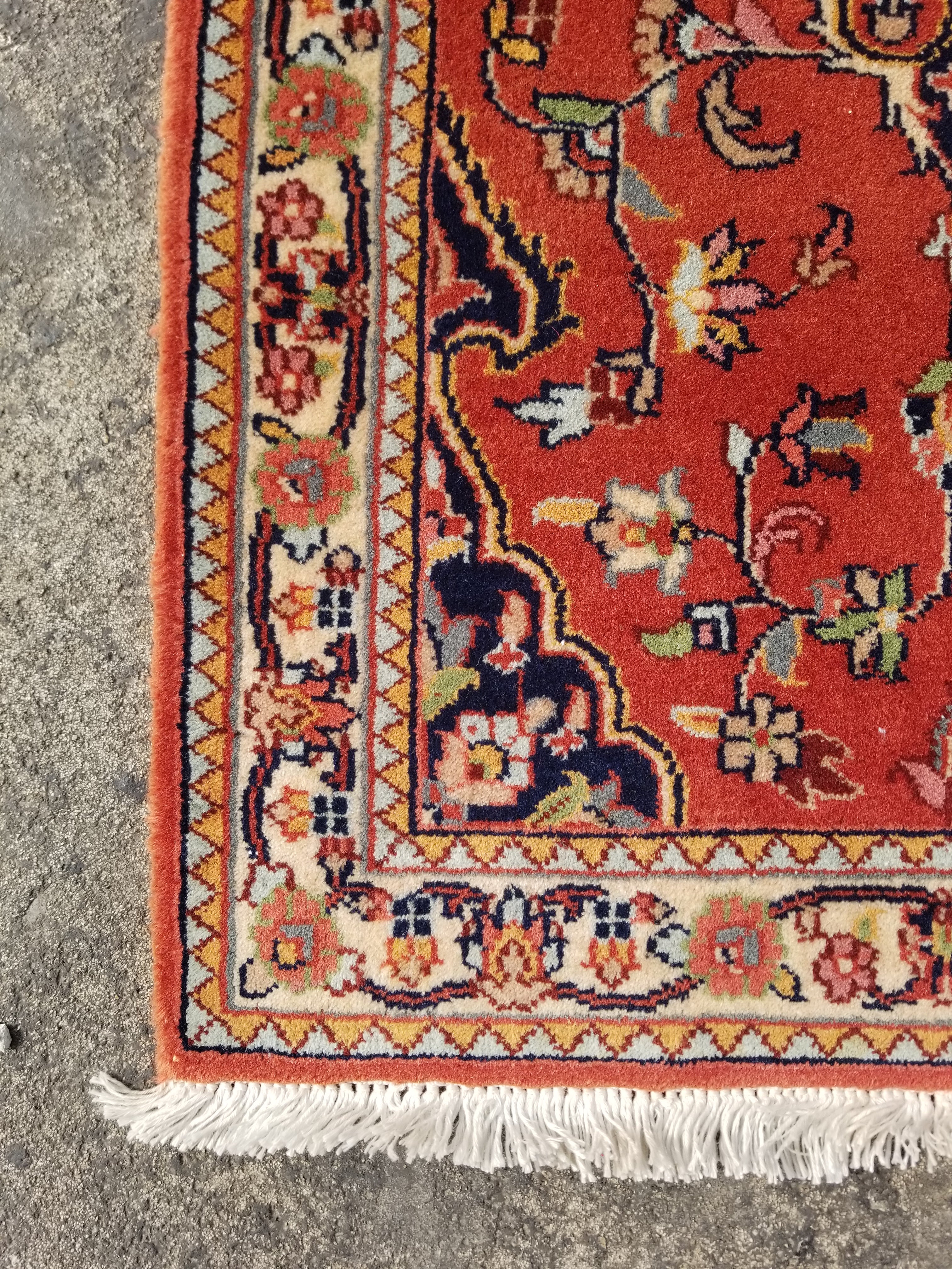 Vintage Traditional Handmade Oriental Wool Multicolor Rug 121x61cm