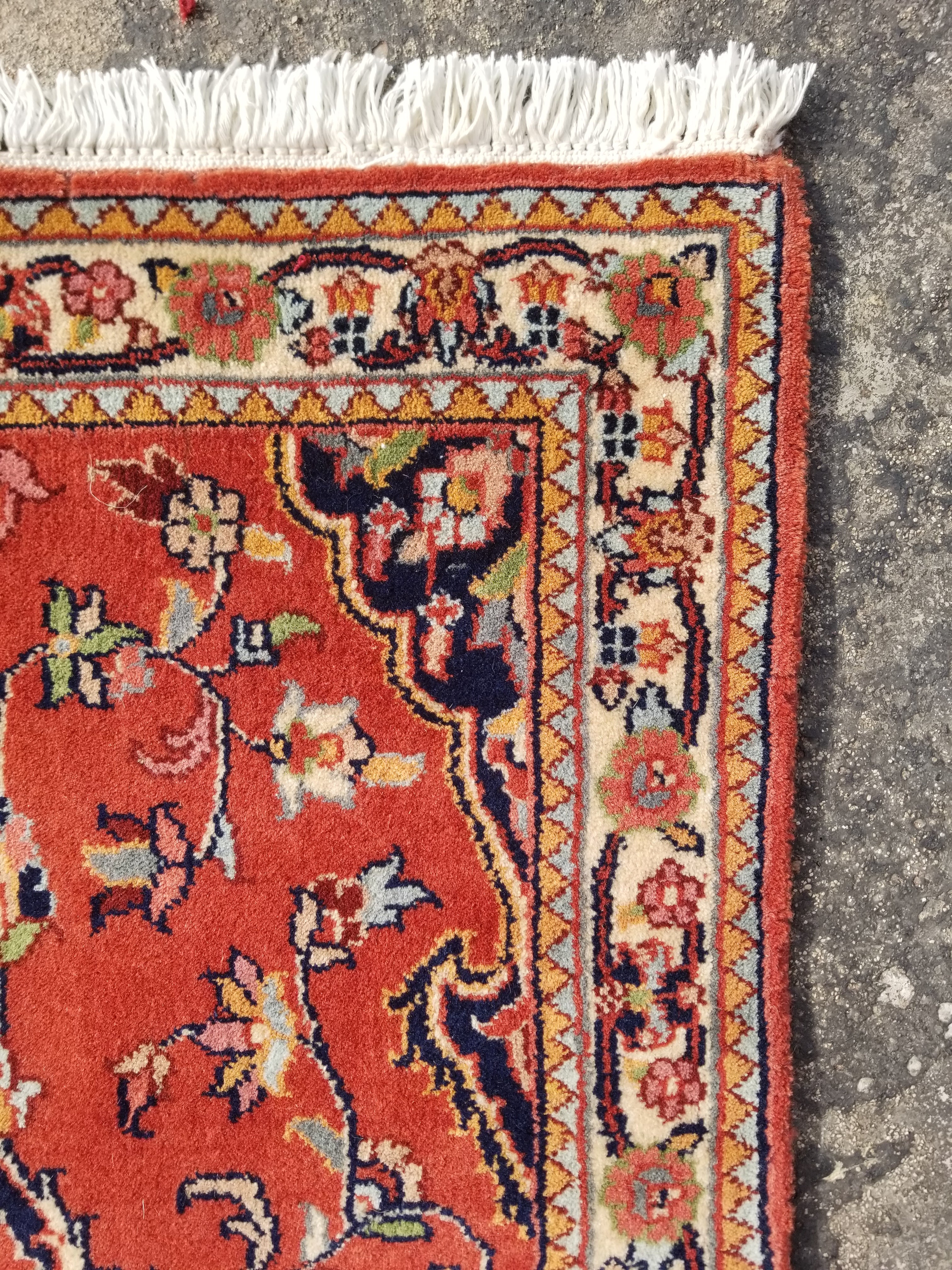 Vintage Traditional Handmade Oriental Wool Multicolor Rug 121x61cm