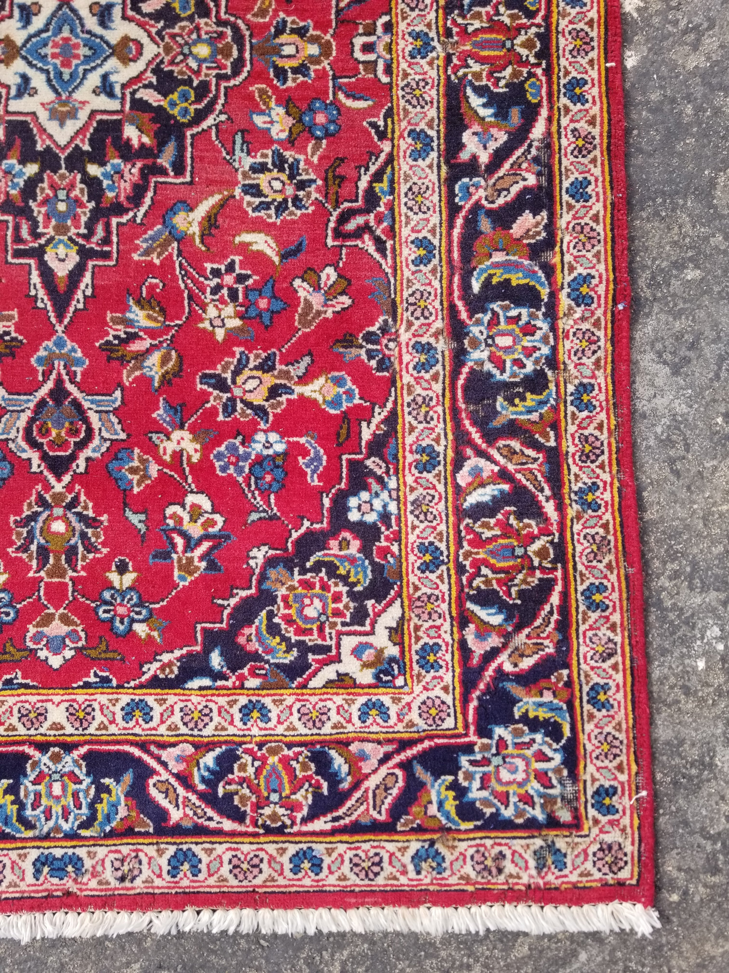 Vintage Traditional Handmade Oriental Wool Multicolor Rug 143x94cm