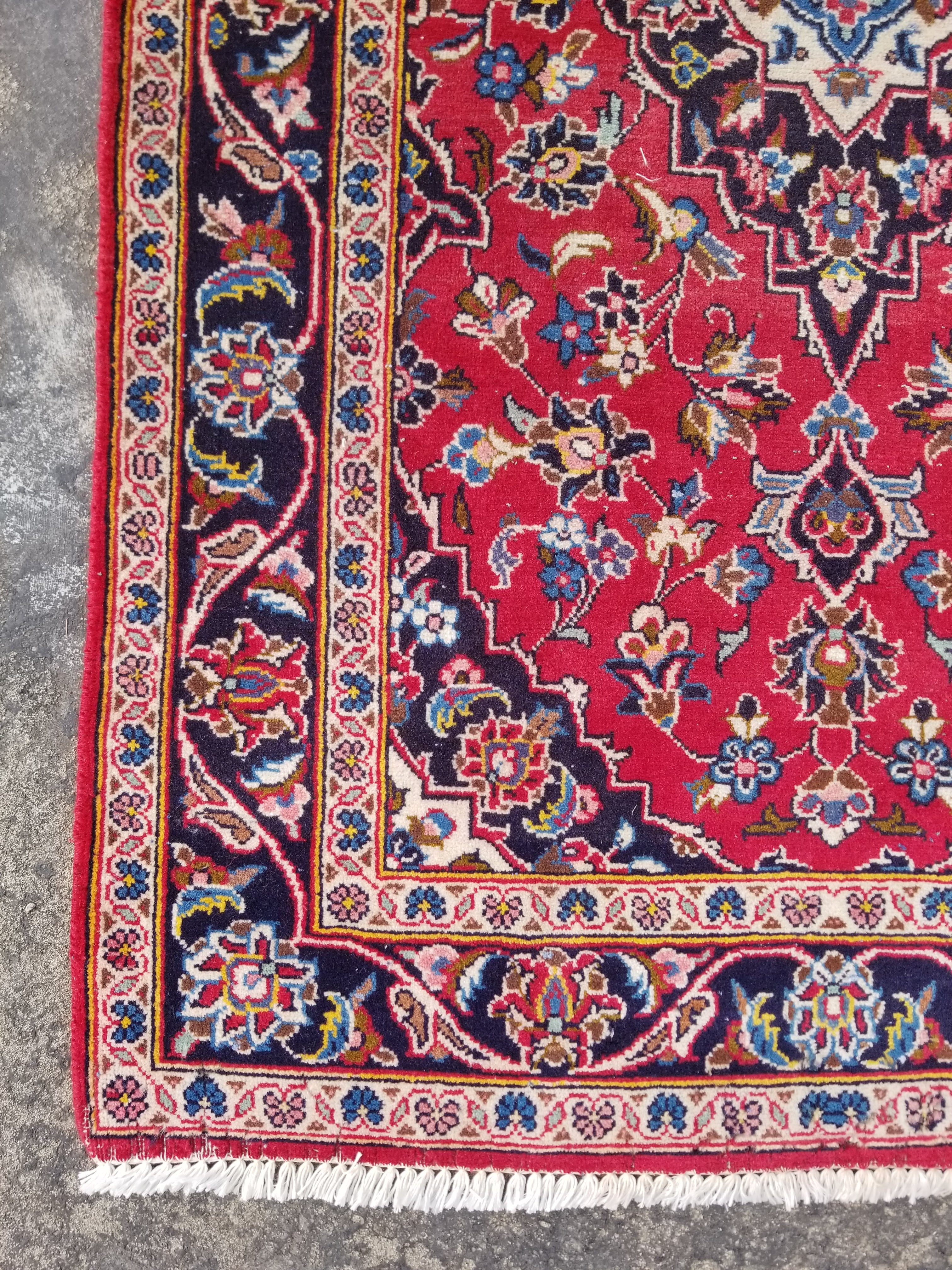 Vintage Traditional Handmade Oriental Wool Multicolor Rug 143x94cm