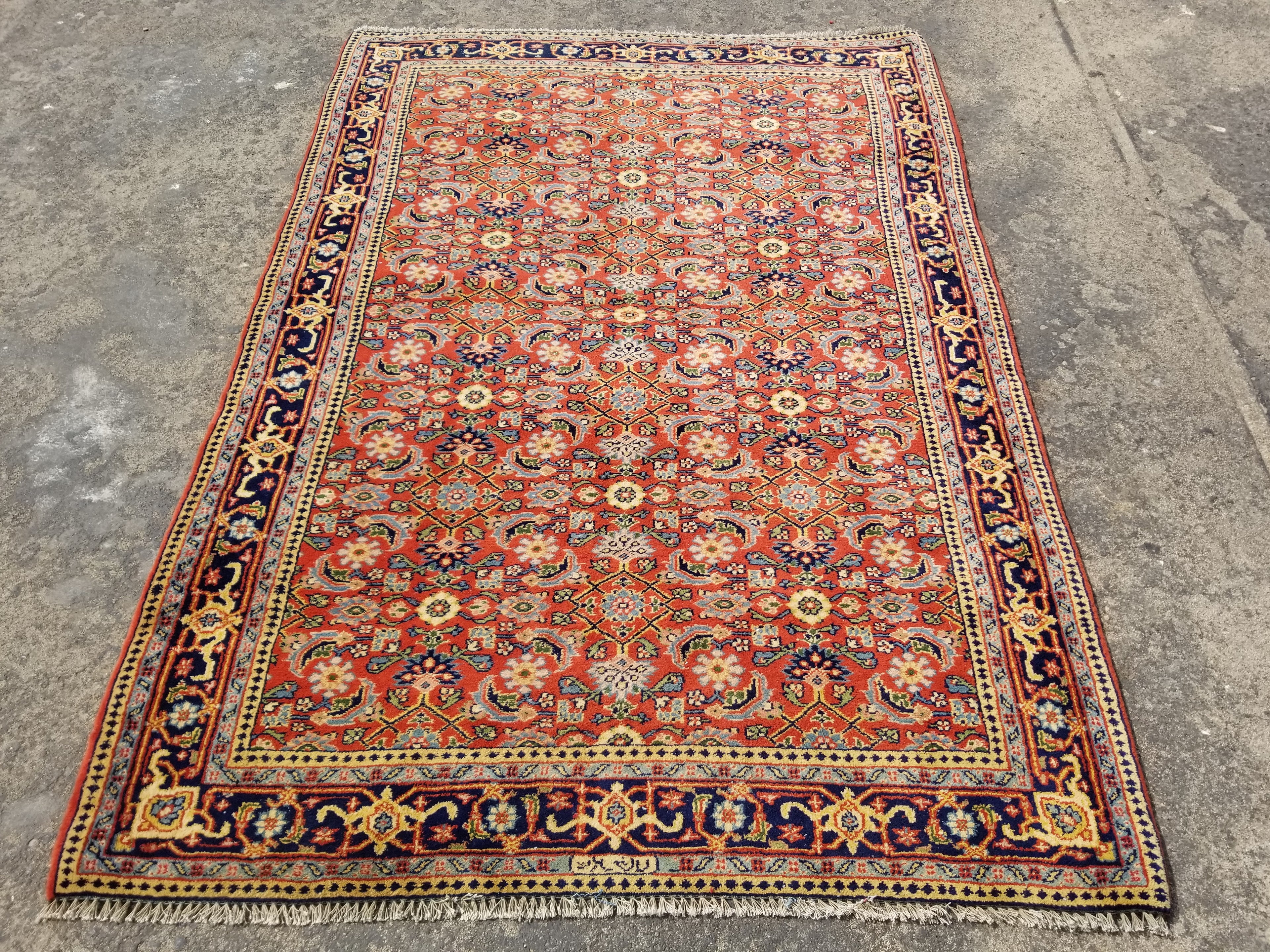 Vintage Traditional Handmade Ghashghai Style Wool Multicolor Rug 164x109cm