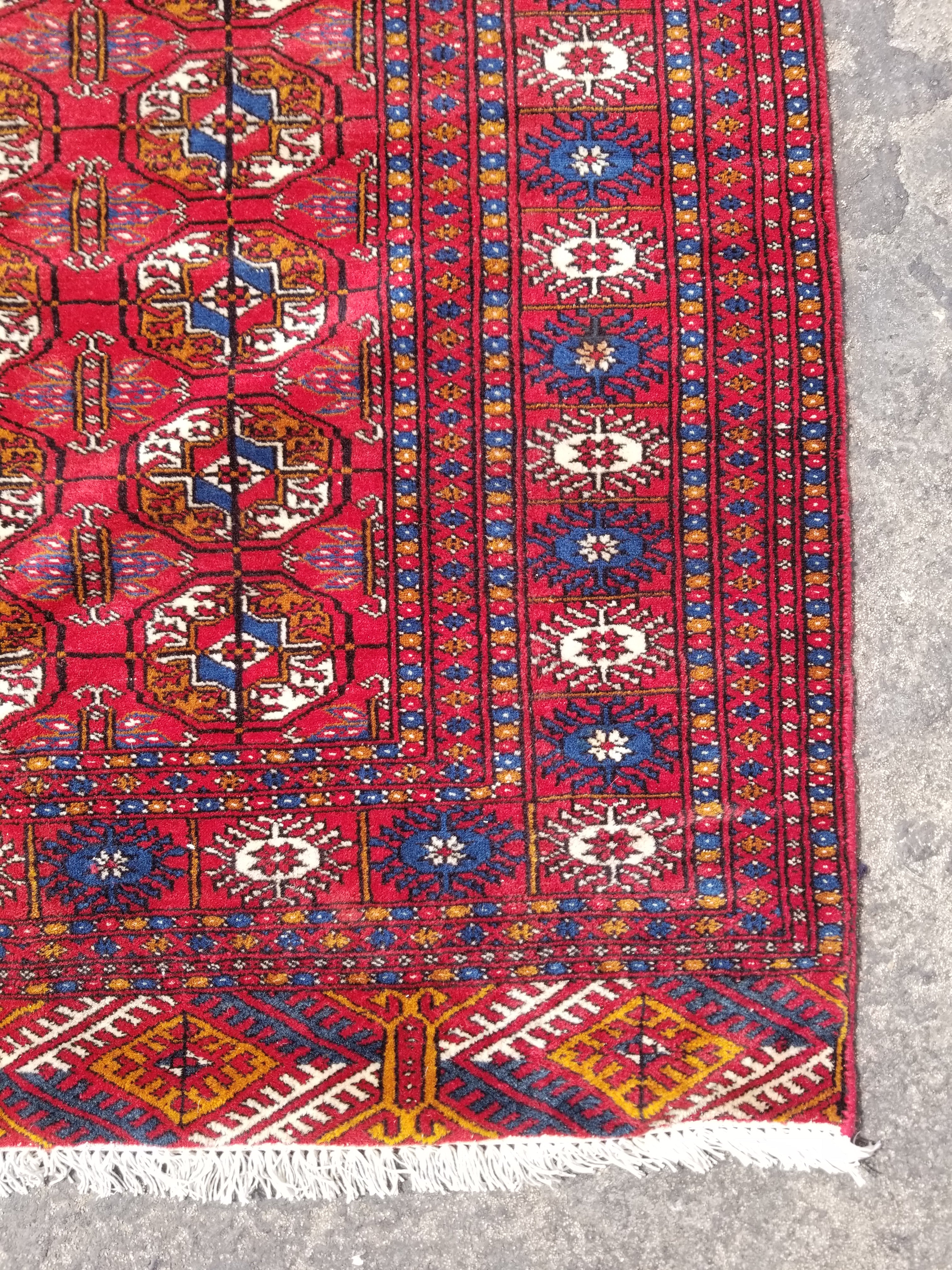 Vintage Traditional Handmade Turkoman Tekke Wool Multicolor Rug 167x121cm