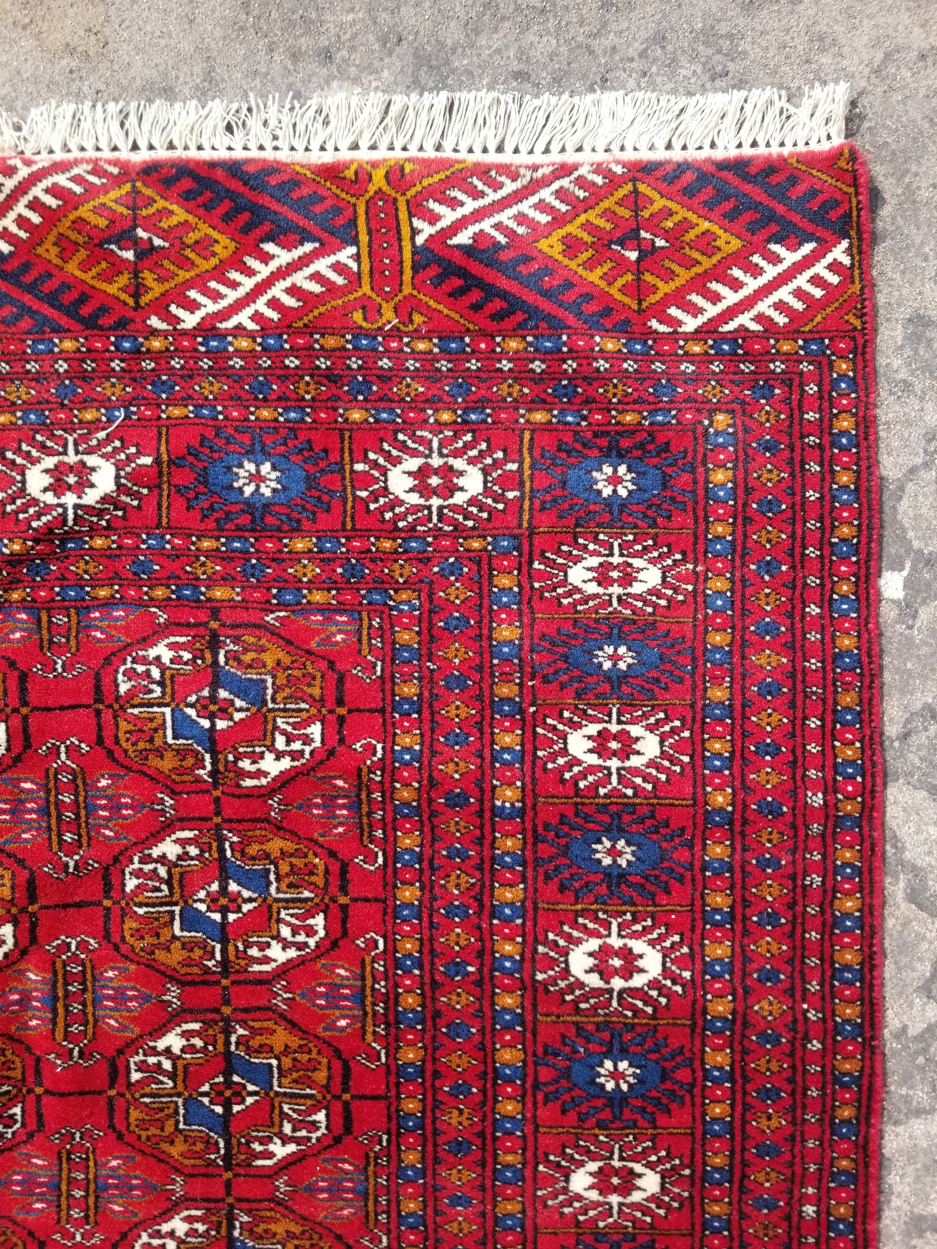 Vintage Traditional Handmade Turkoman Tekke Wool Multicolor Rug 167x121cm