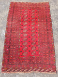 Vintage Traditional Handmade Afghan Turkman Bokhara Design Wool Rug 179x106cm